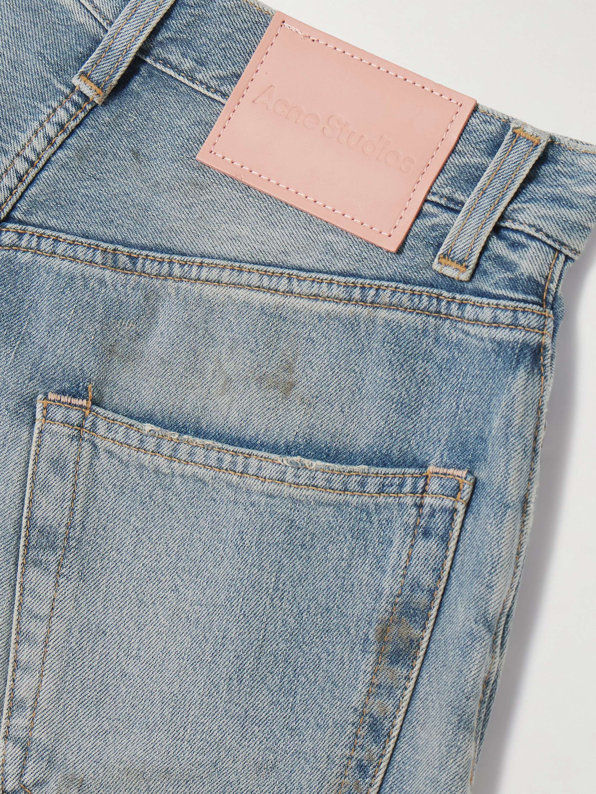 Distressed organic low-rise wide-leg jeans view