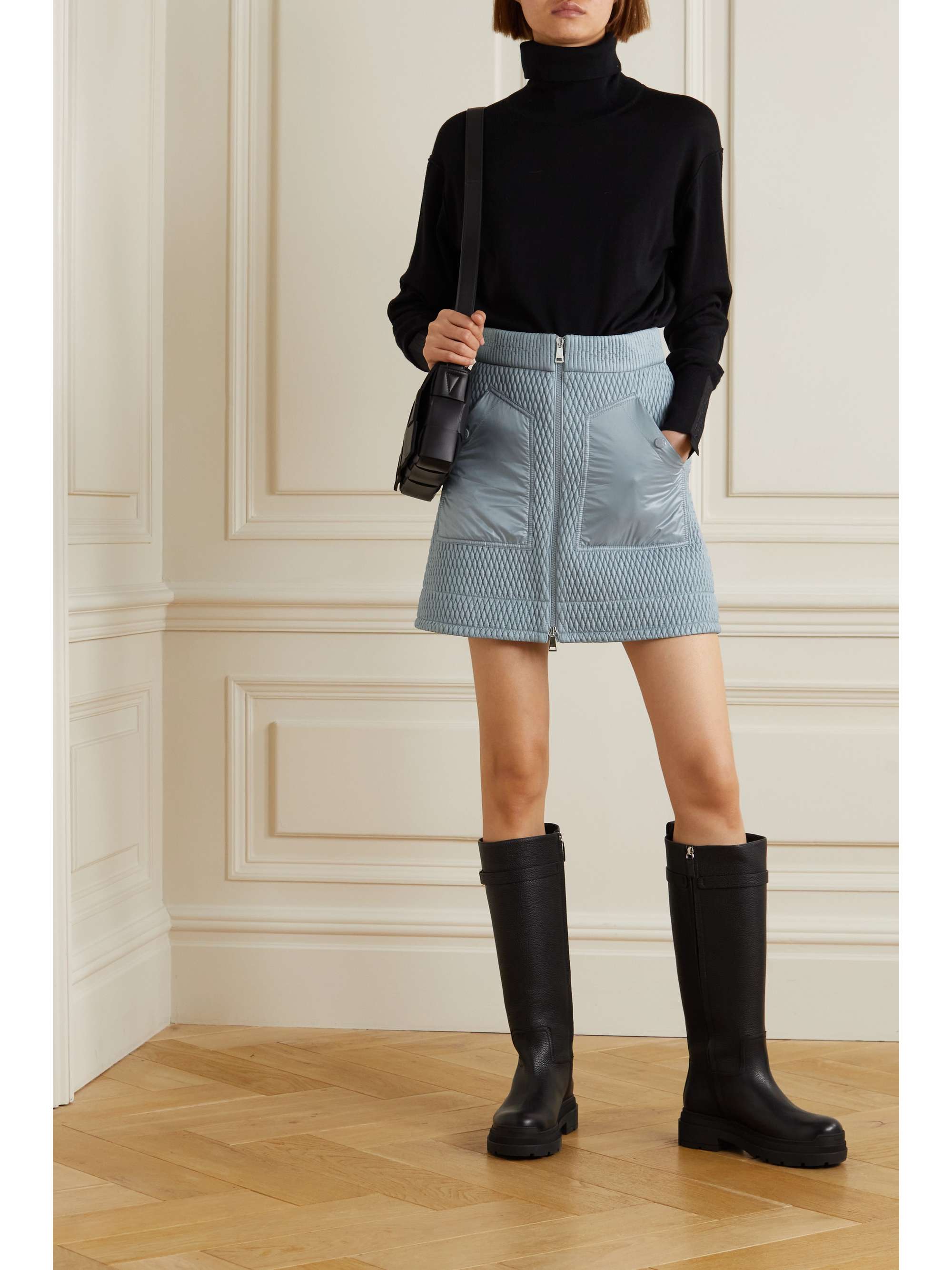Quilted shell mini skirt view