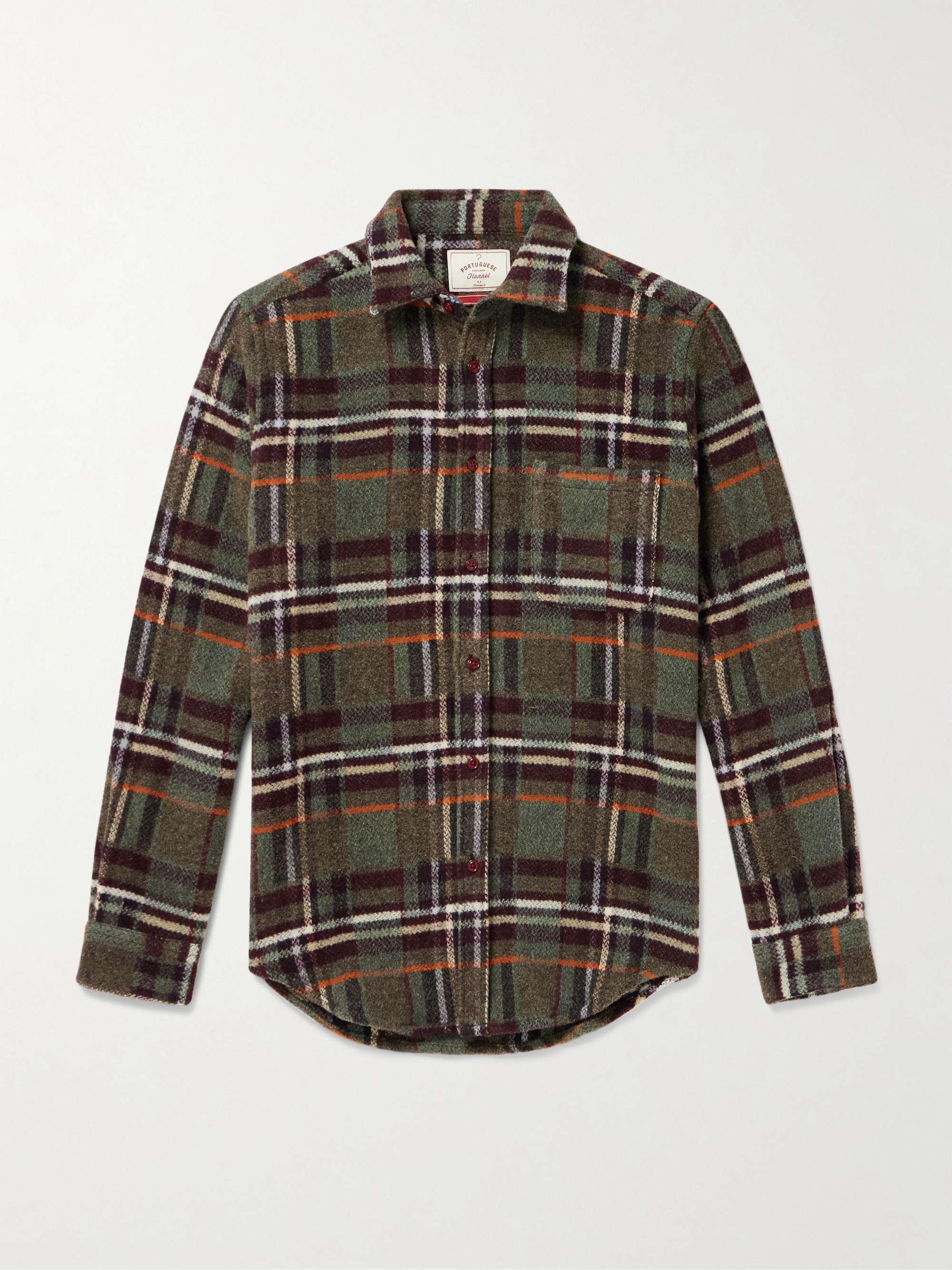 Virgo Checked Brushed-Wool Overshirt view