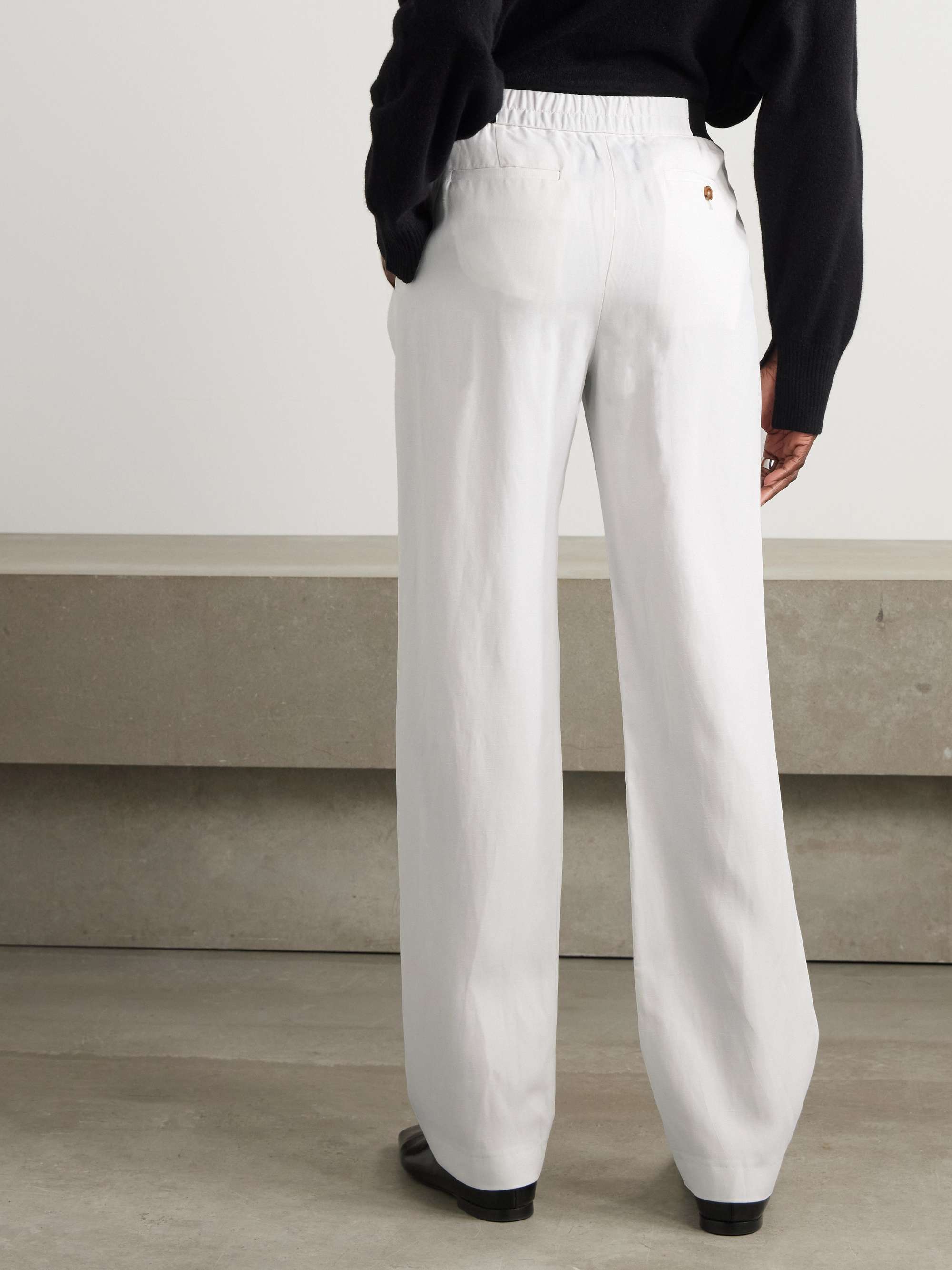 Takaroa pleated twill straight-leg pants view