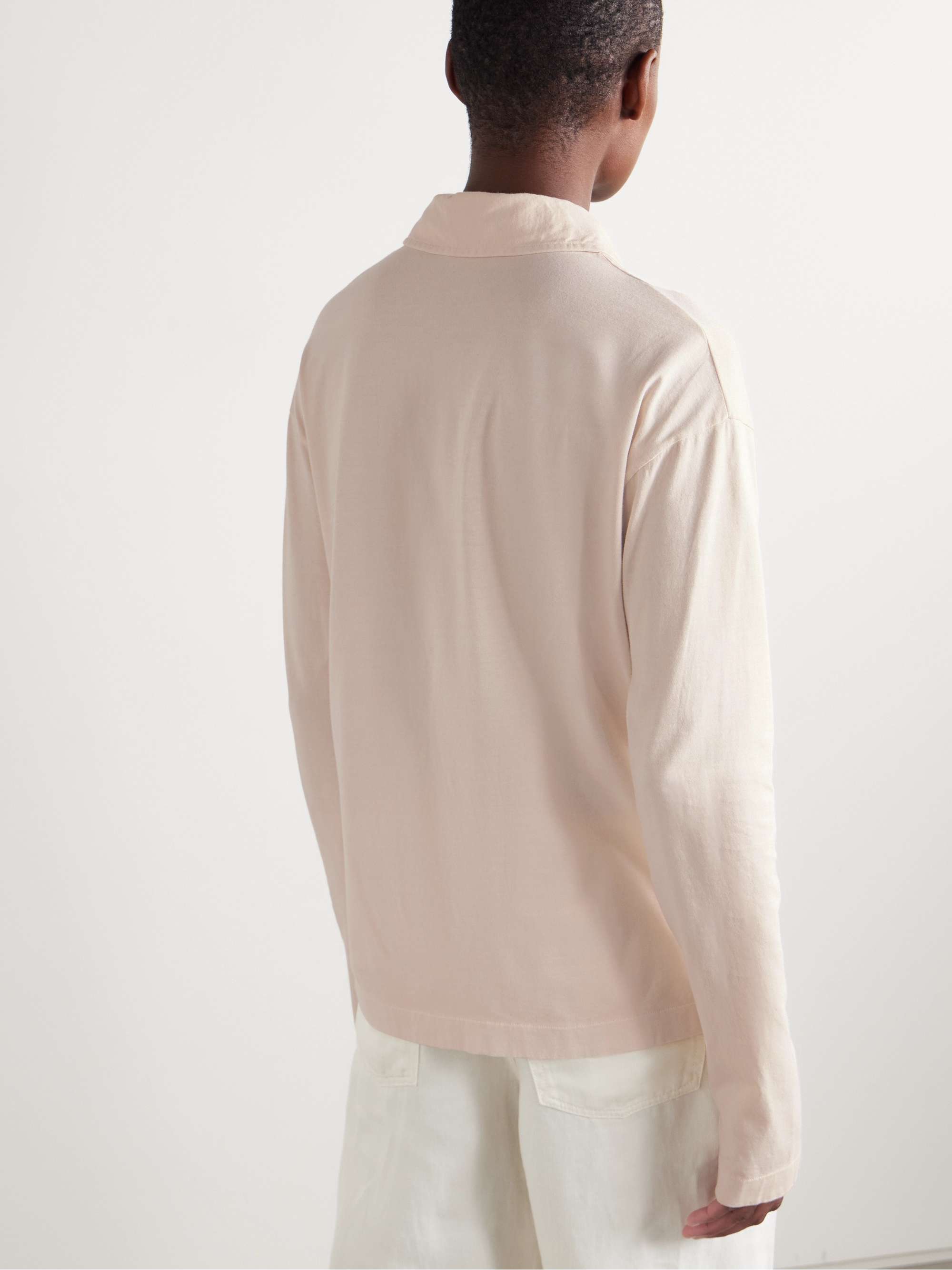 Roddie brushed cotton-jersey polo shirt view