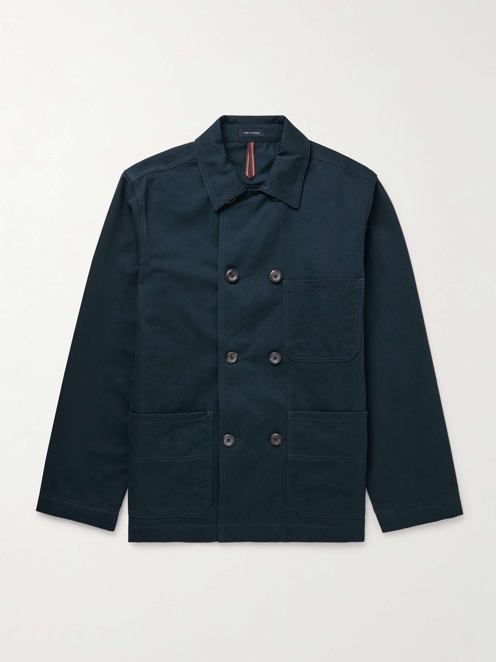 Double-Breasted Cotton-Twill Chore Jacket view