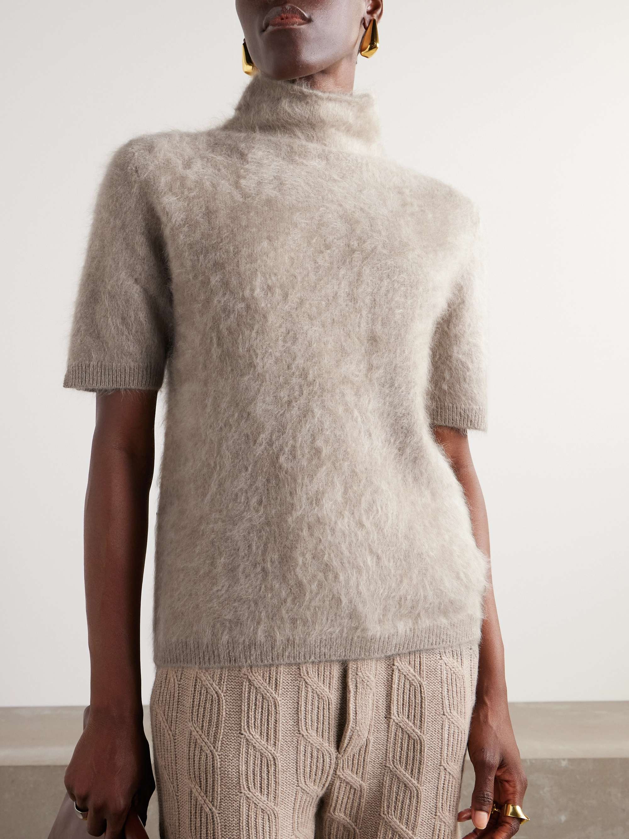 Madelene brushed-organic cashmere turtleneck sweater view
