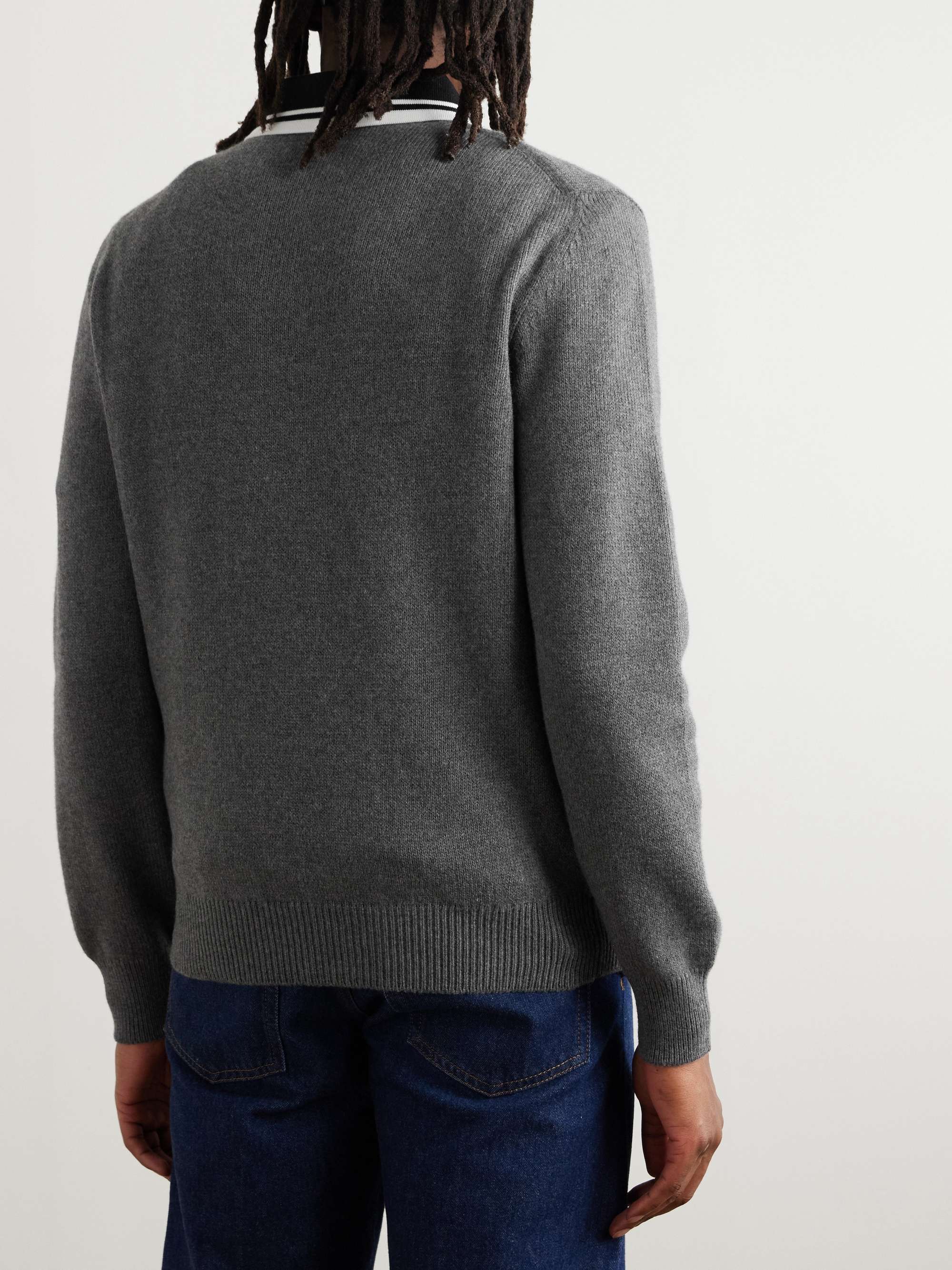 Logo-Embroidered Wool and Cashmere-Blend Sweater view
