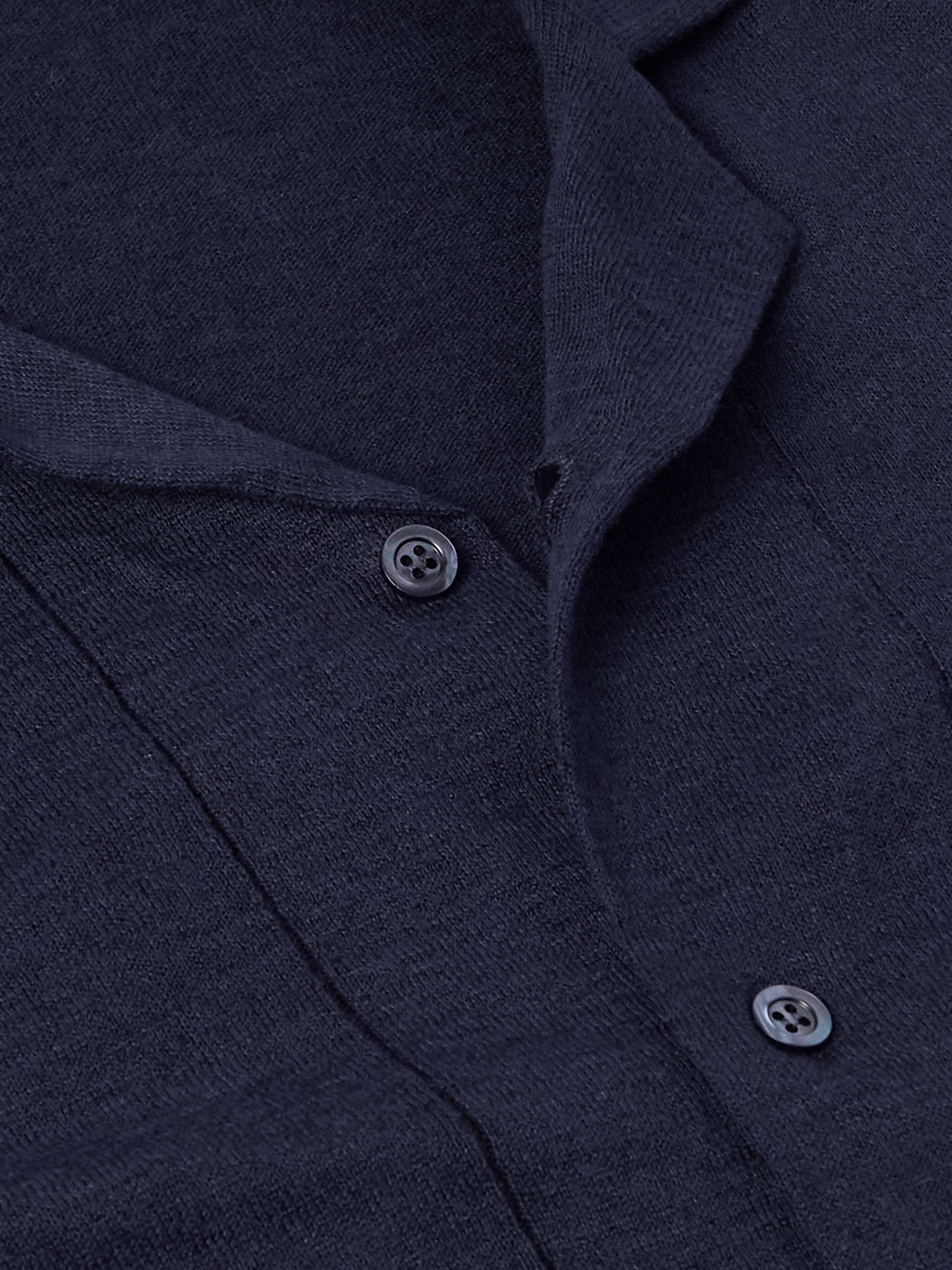 Camp-Collar Slub Linen and Cotton-Blend Shirt view