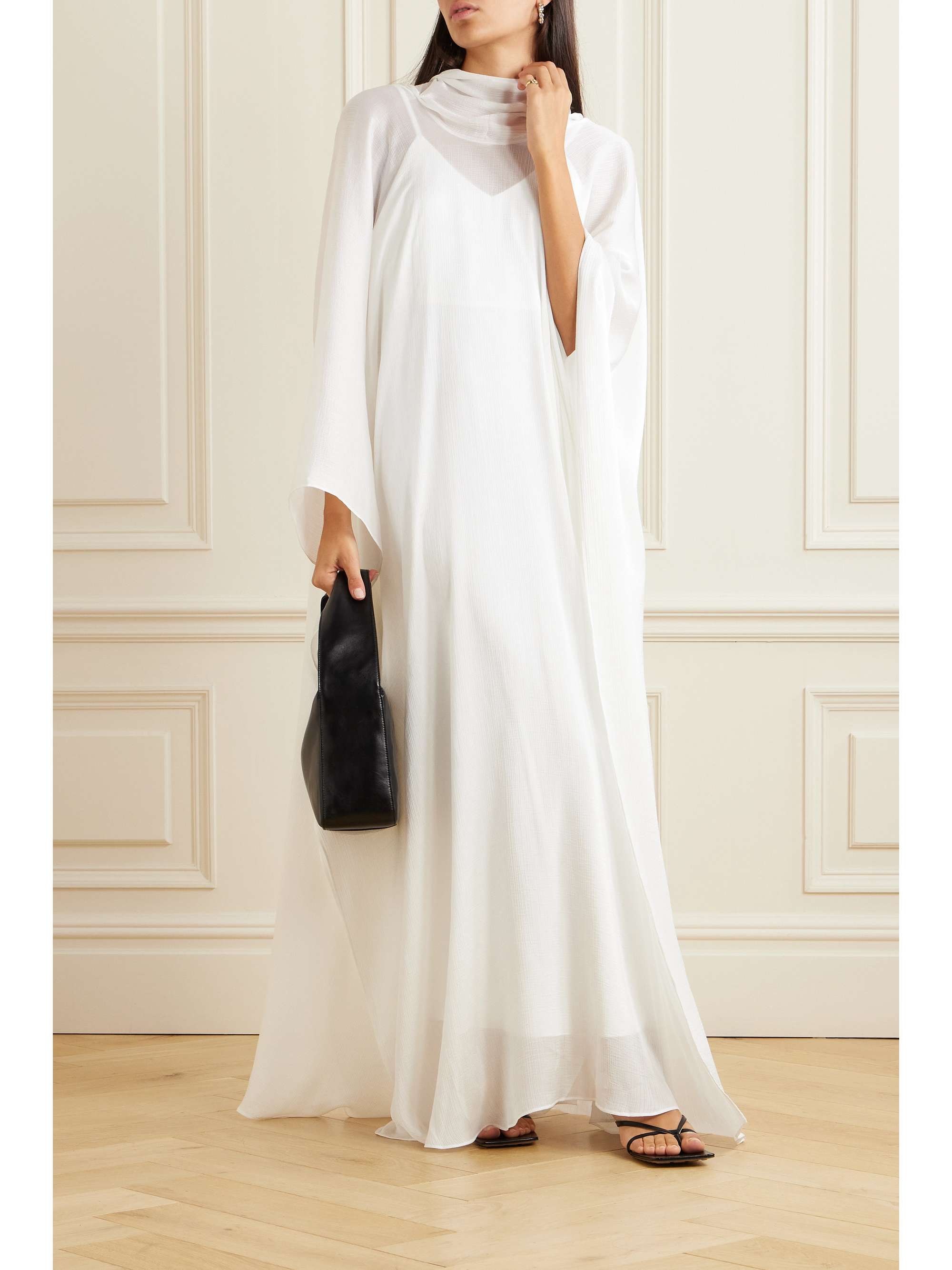 Crinkled-voile maxi dress view