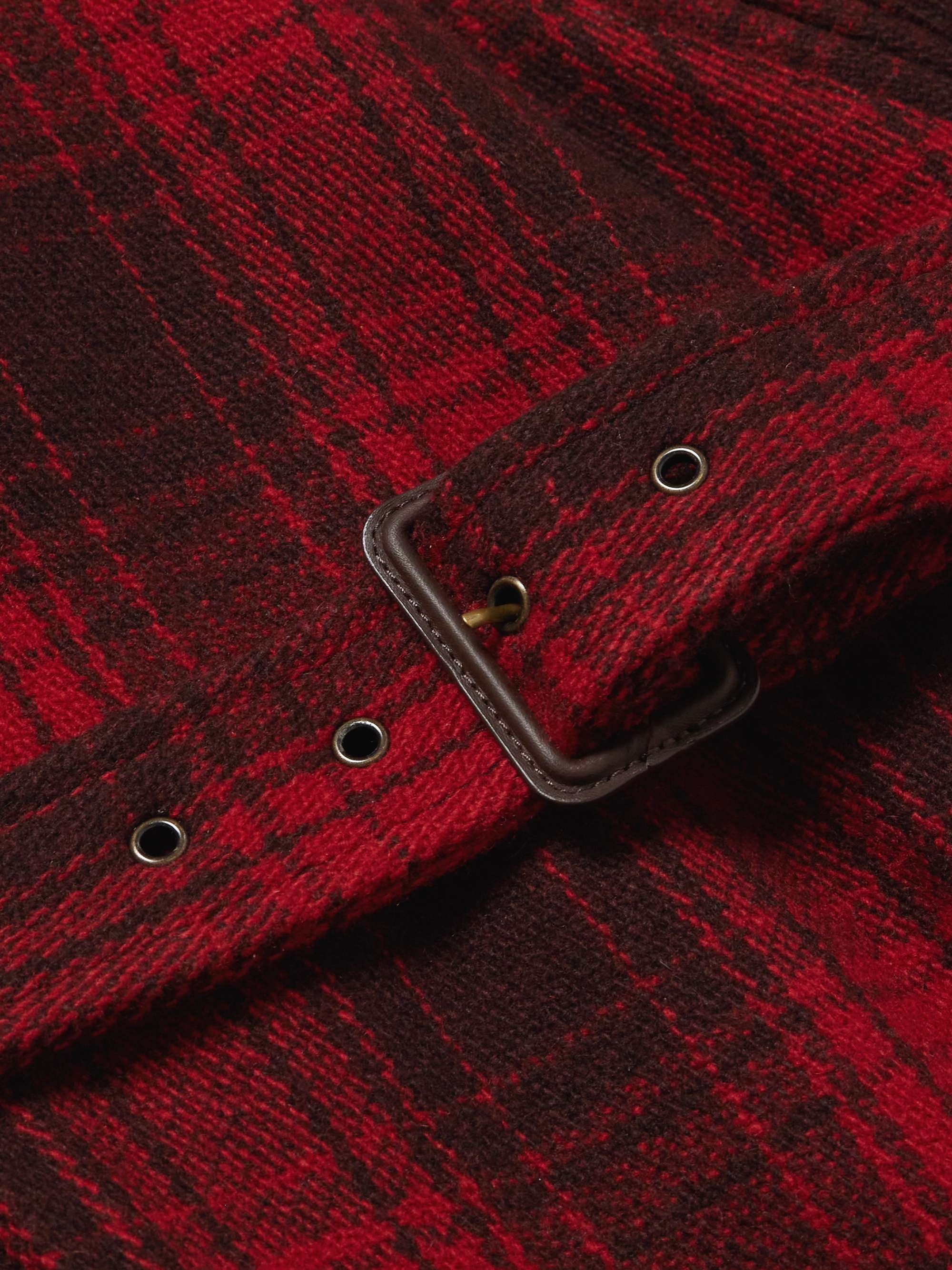 Polo Country Shawl-Collar Belted Checked Cotton Jacket view