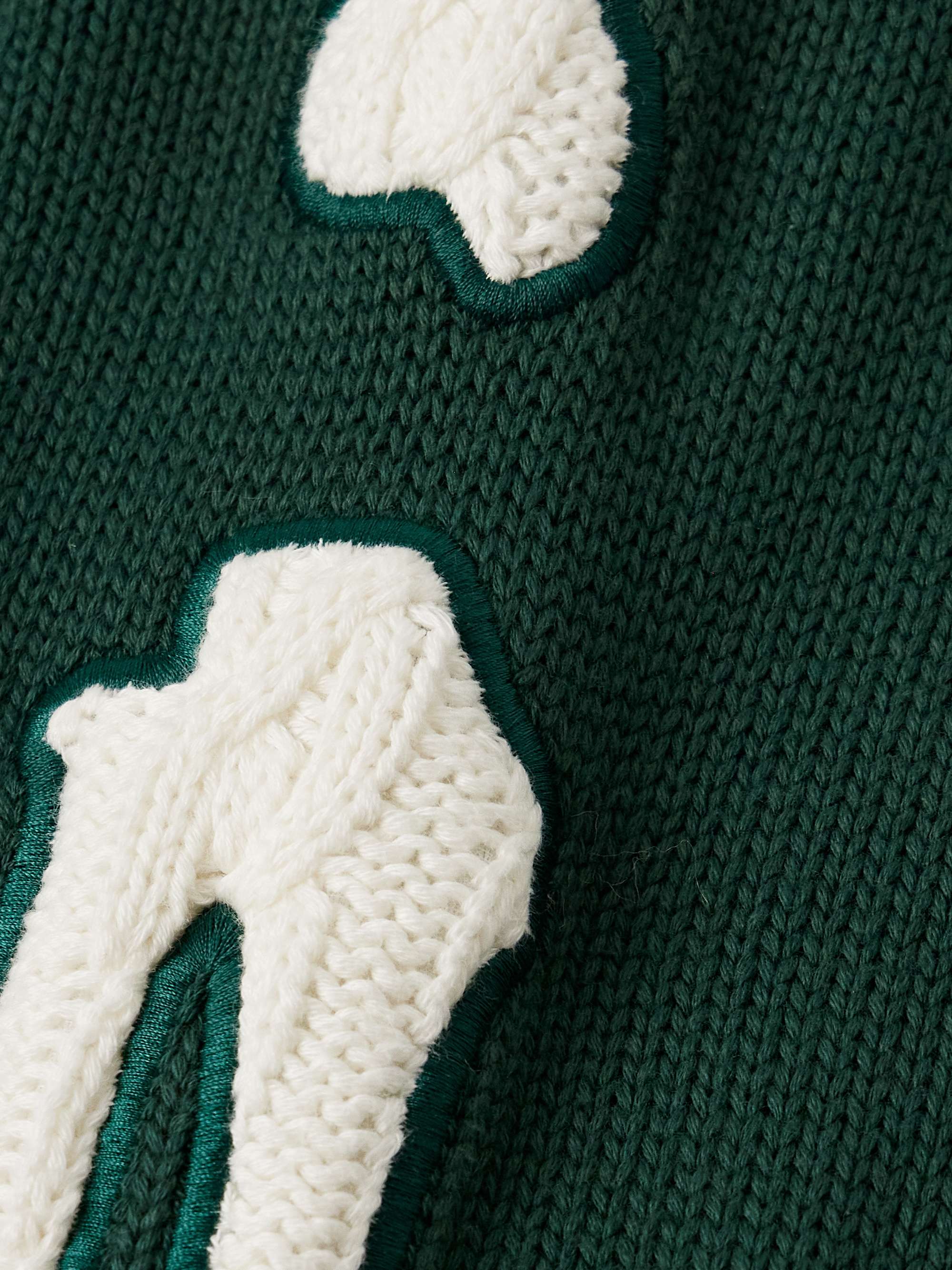 Bones Logo-Embroidered Appliquéd Cotton Cardigan view
