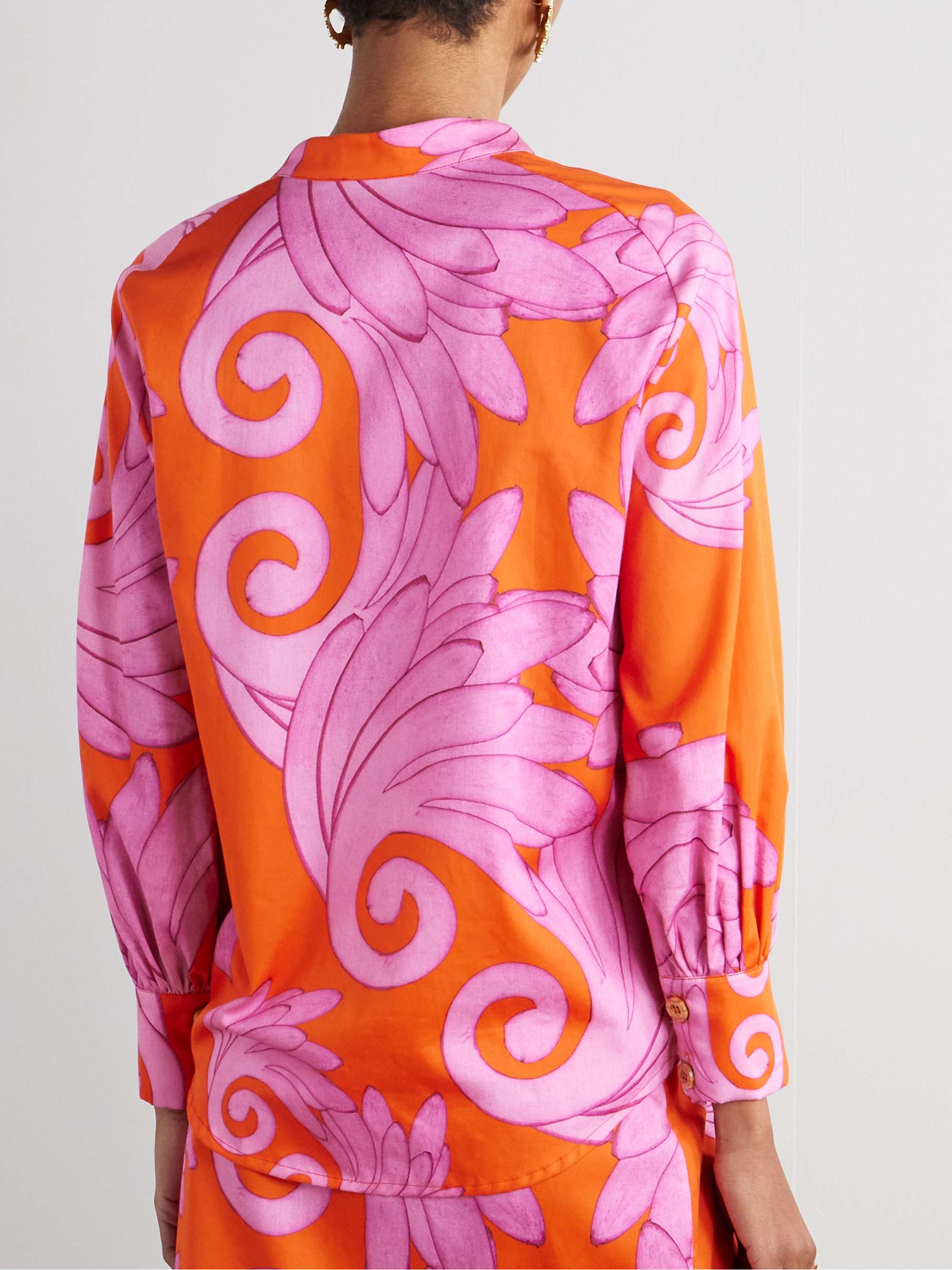 Lydia printed cotton-twill shirt view