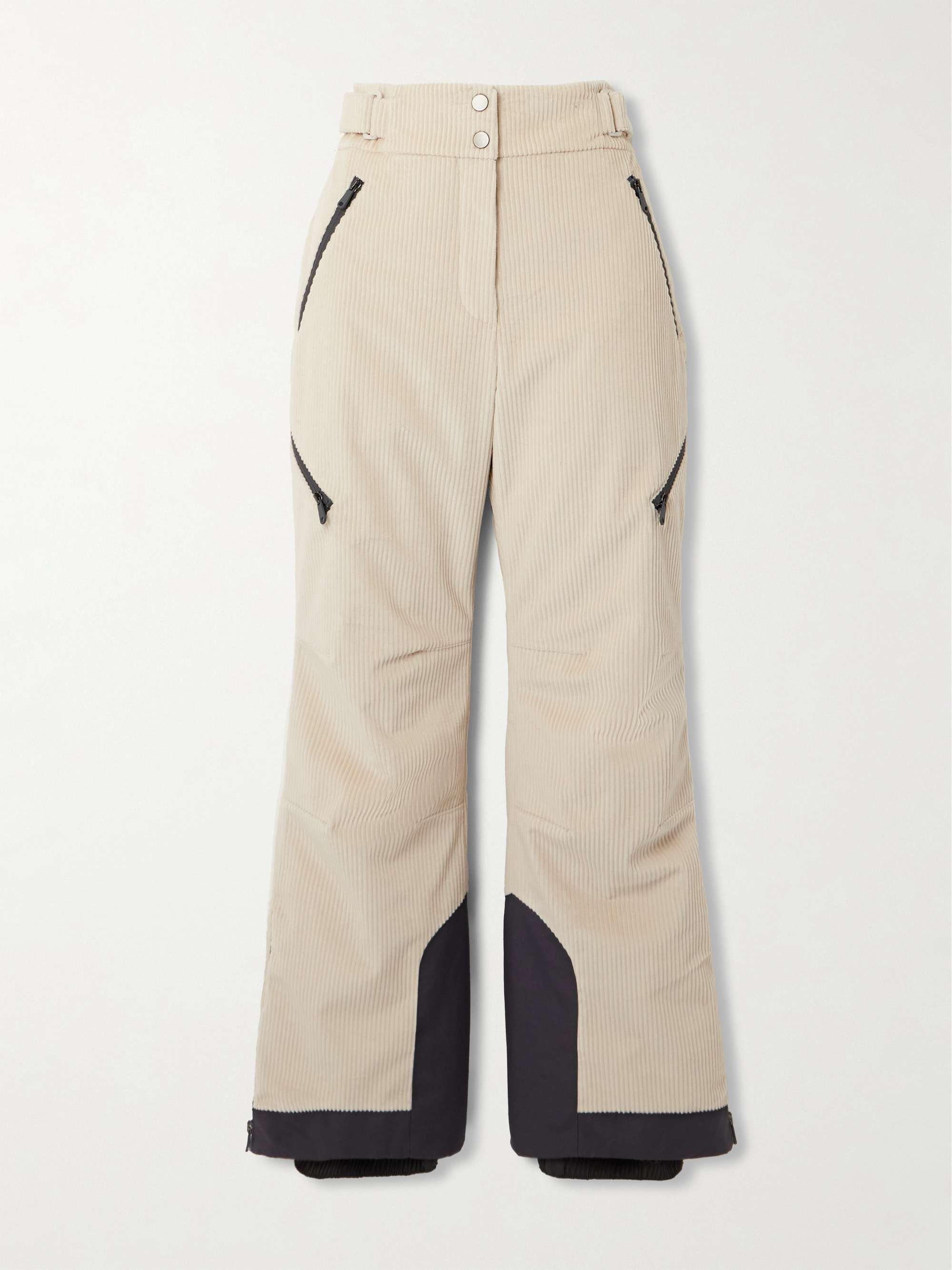 Padded cotton-corduroy flared ski pants view