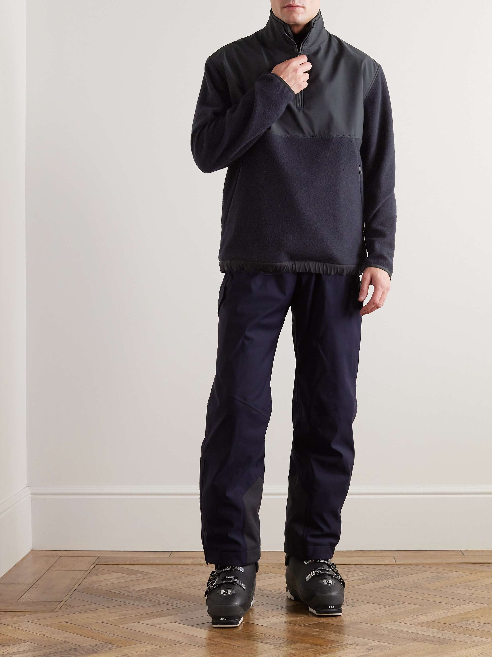 Cashmere and Virgin Wool-Blend Shell Half-Zip Sweatshirt view