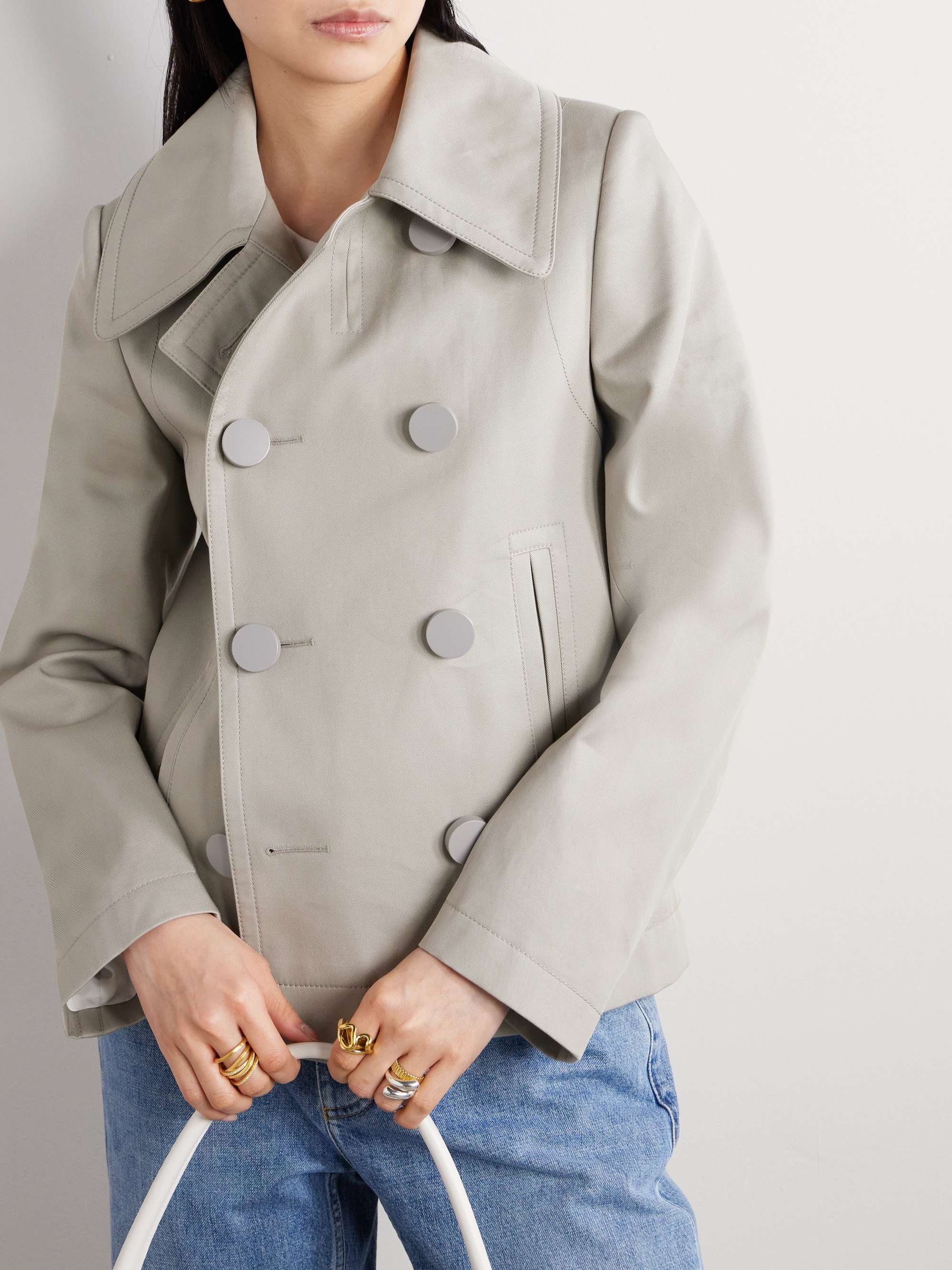 Double-breasted cotton-twill jacket view