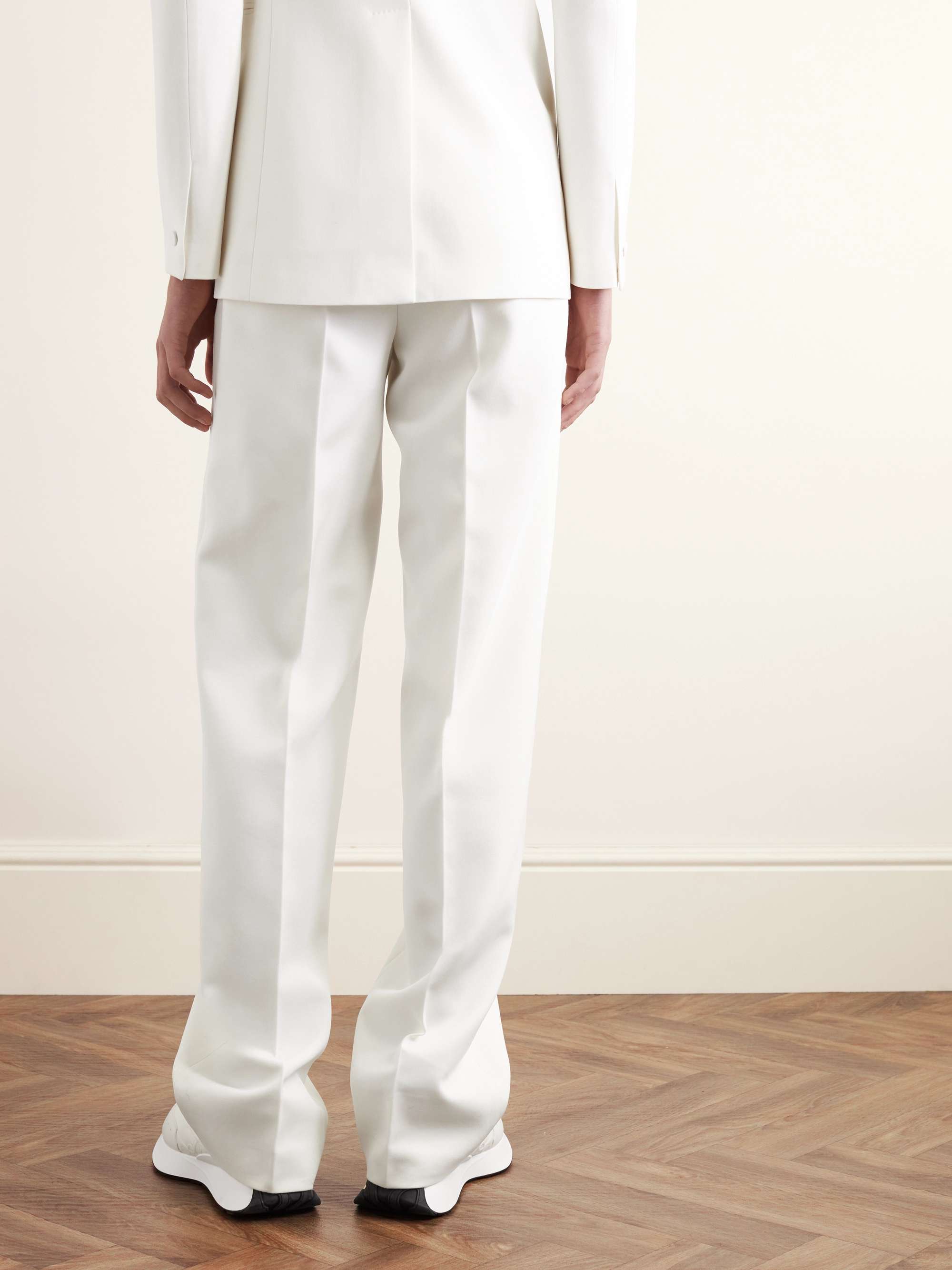 Straight-Leg Wool-Twill Suit Trousers view