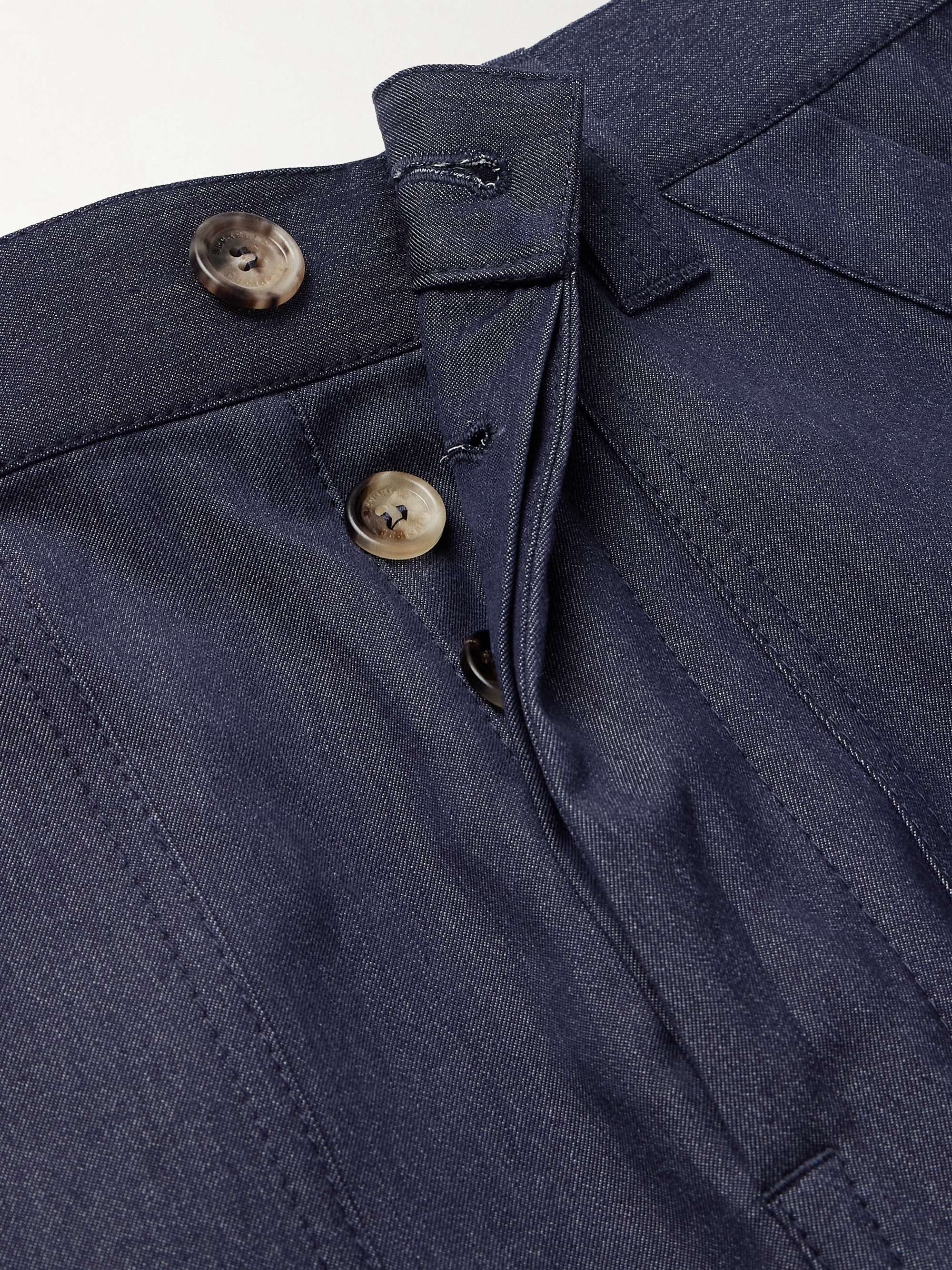 Tapered Pleated Linen Drawstring Trousers view