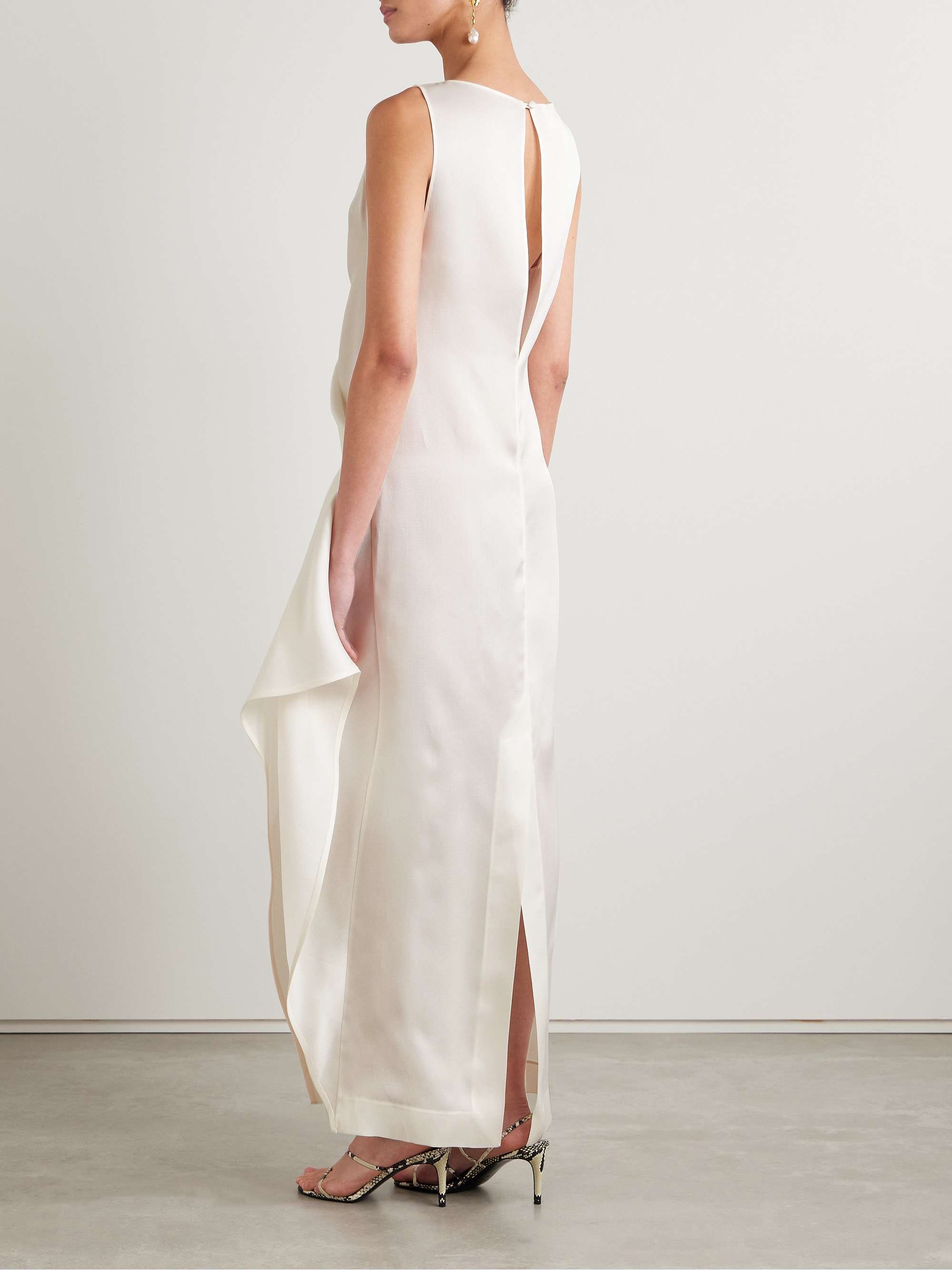 Kenith draped cotton-taffeta gown view