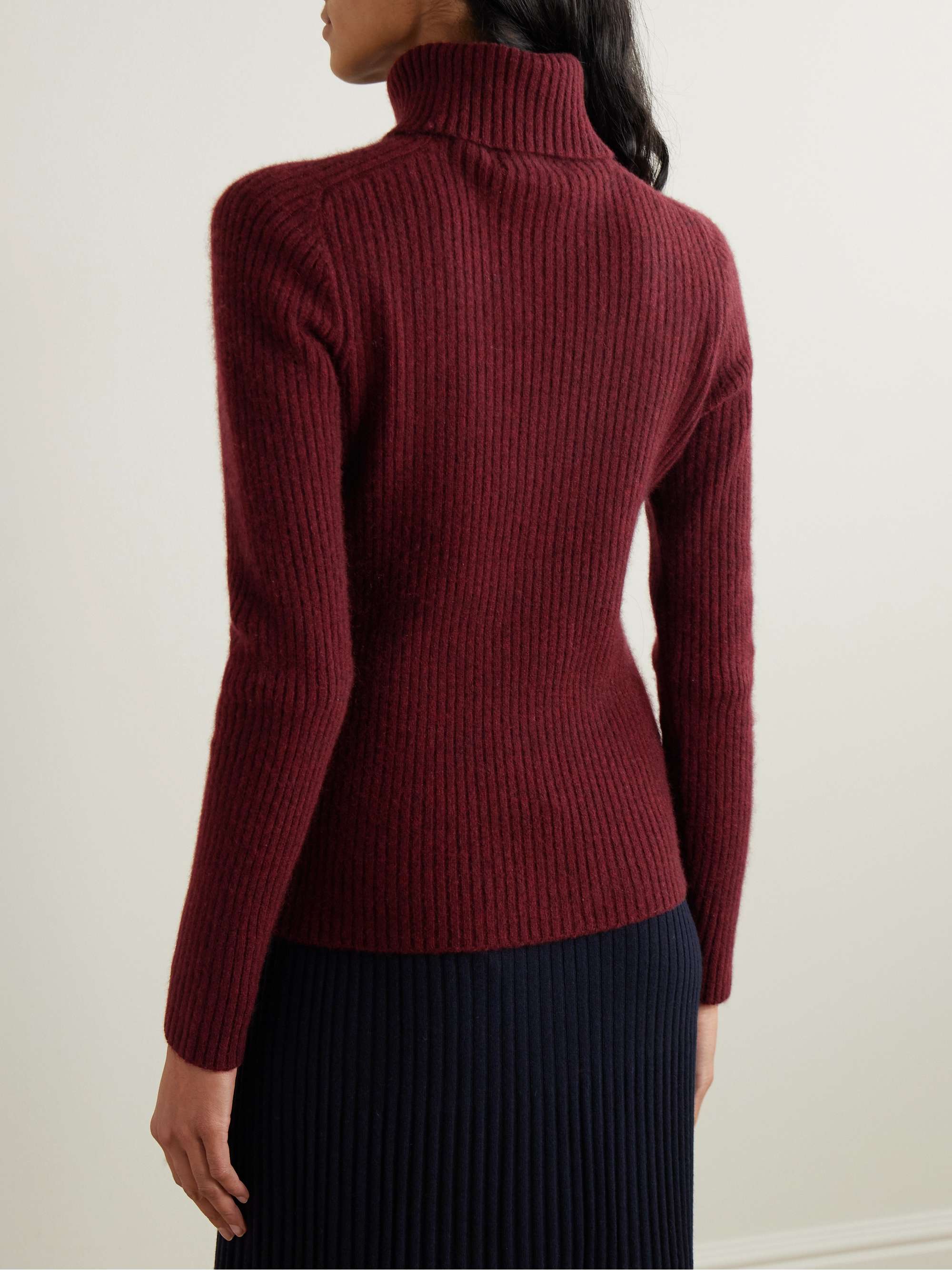Ribbed cashmere turtleneck sweater view