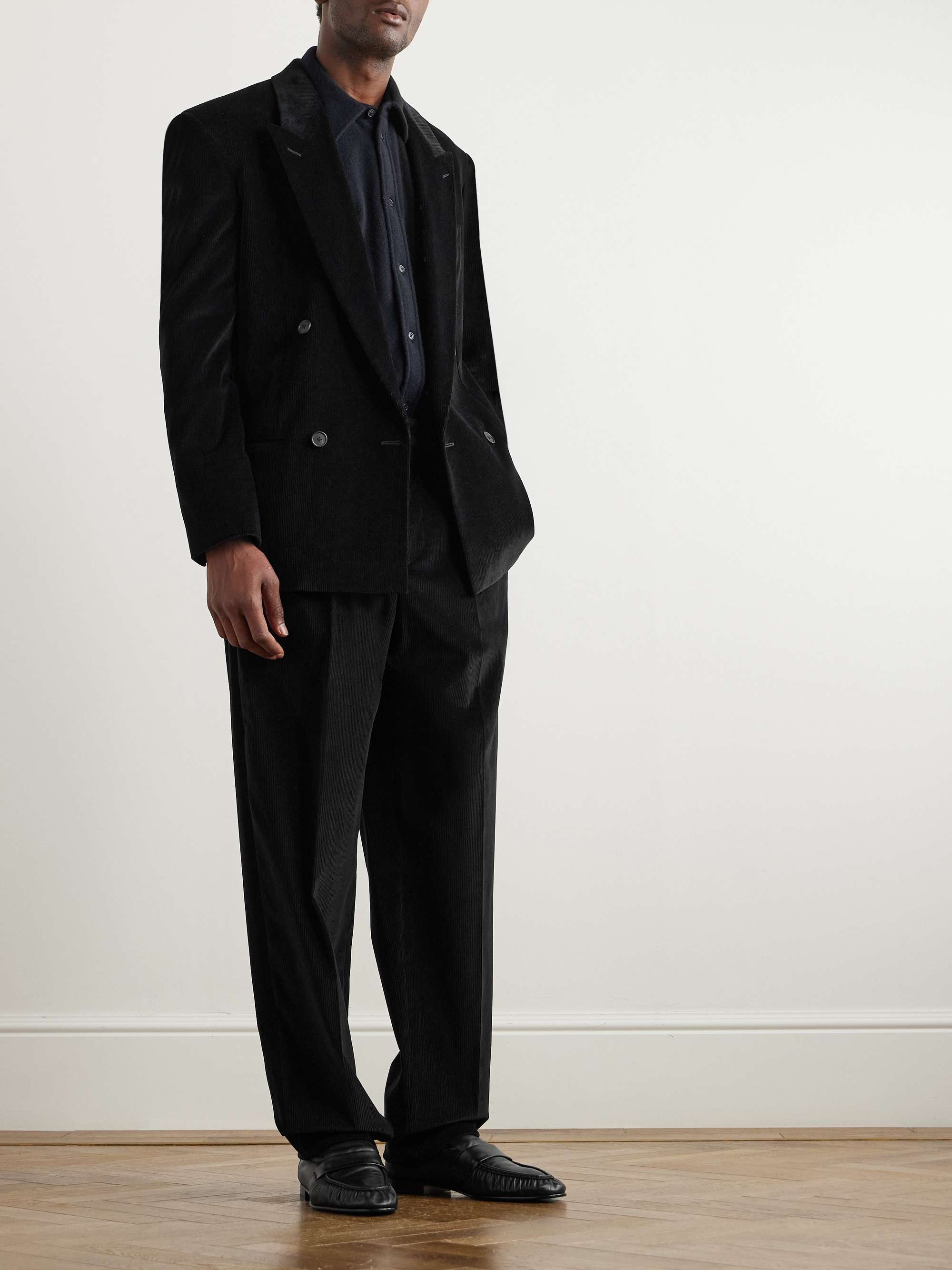 Donnes Double-Breasted Cotton and Cashmere-Blend Corduroy Suit Jacket view