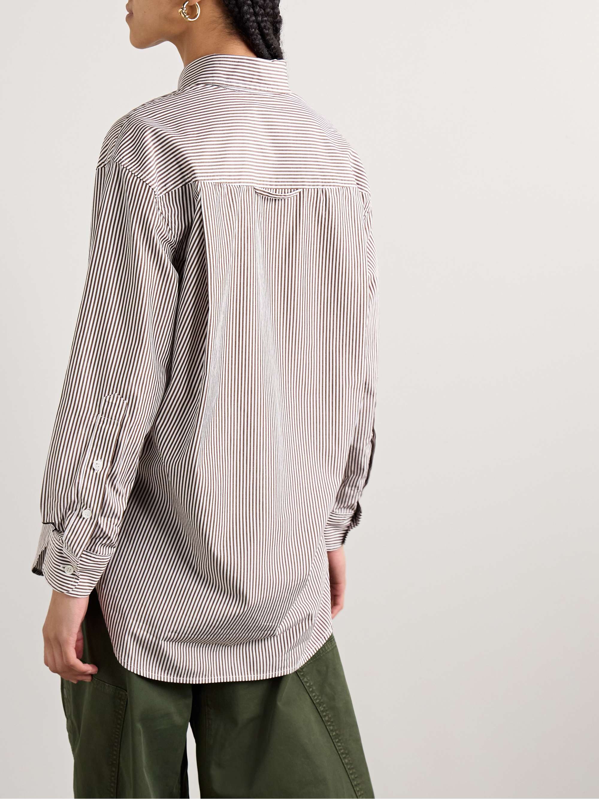 Kayla striped cotton-poplin shirt view