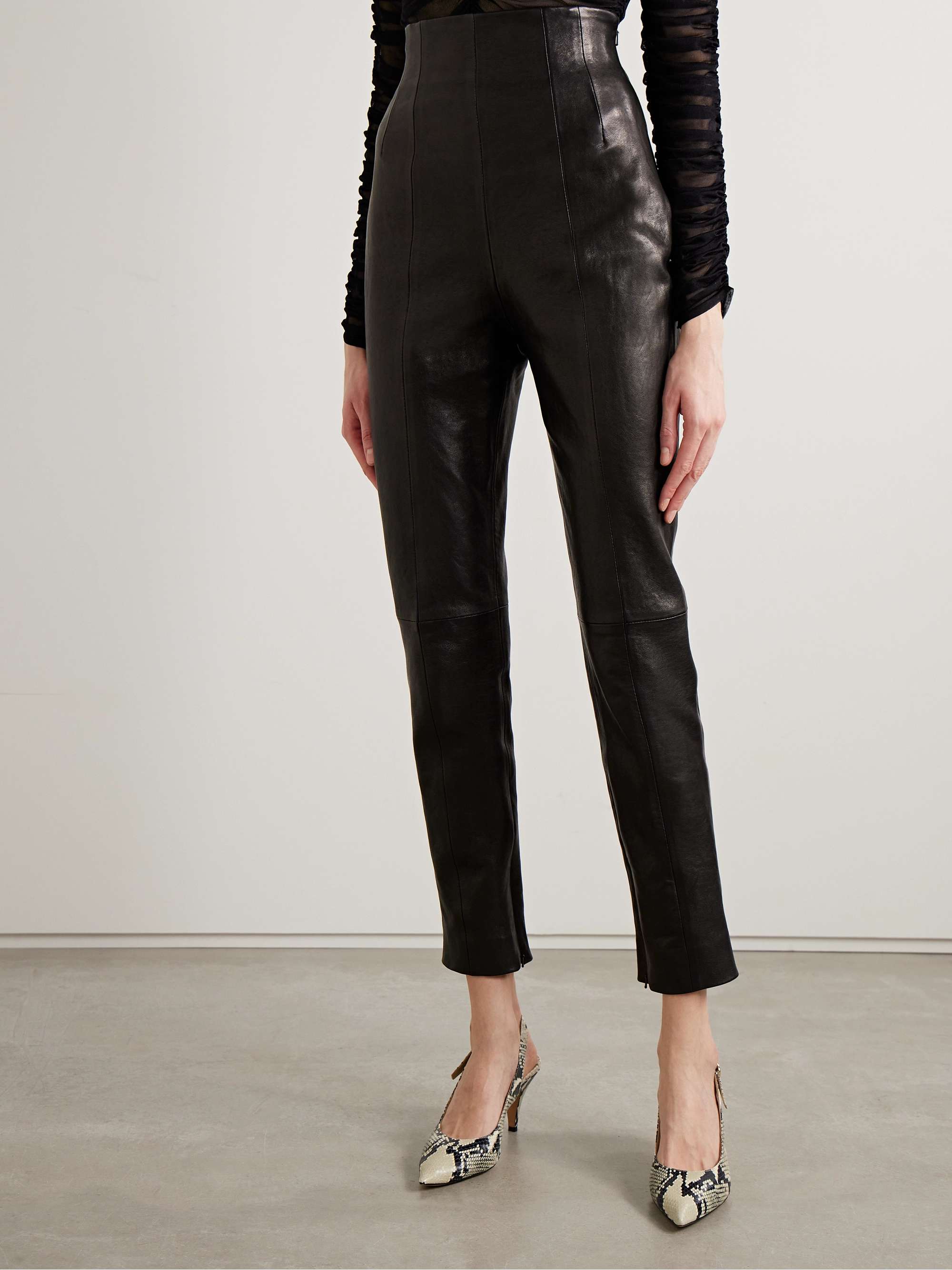 Lenn high-rise leather pants view