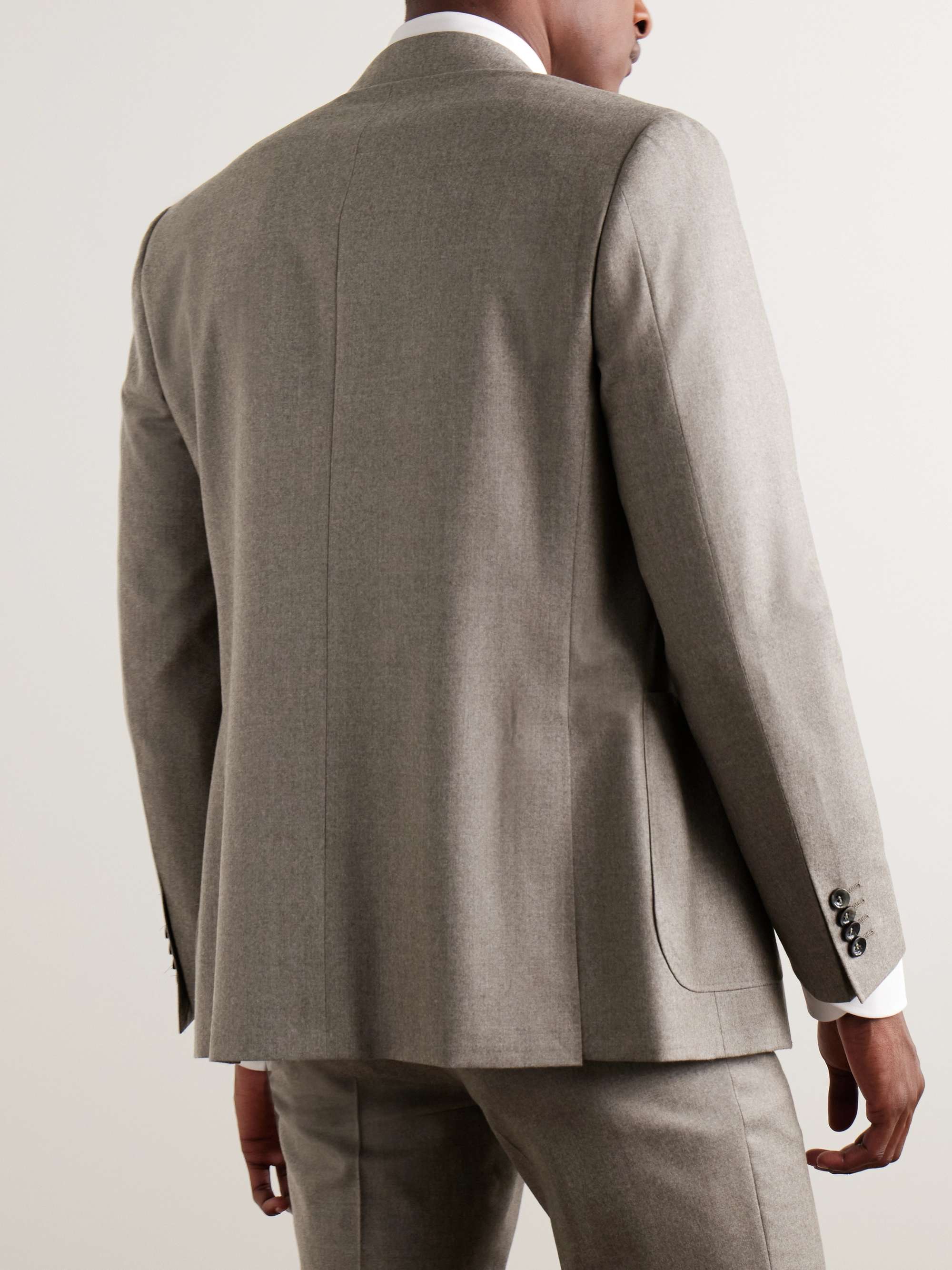 Kei Slim-Fit Double-Breasted Wool-Flannel Suit Jacket view