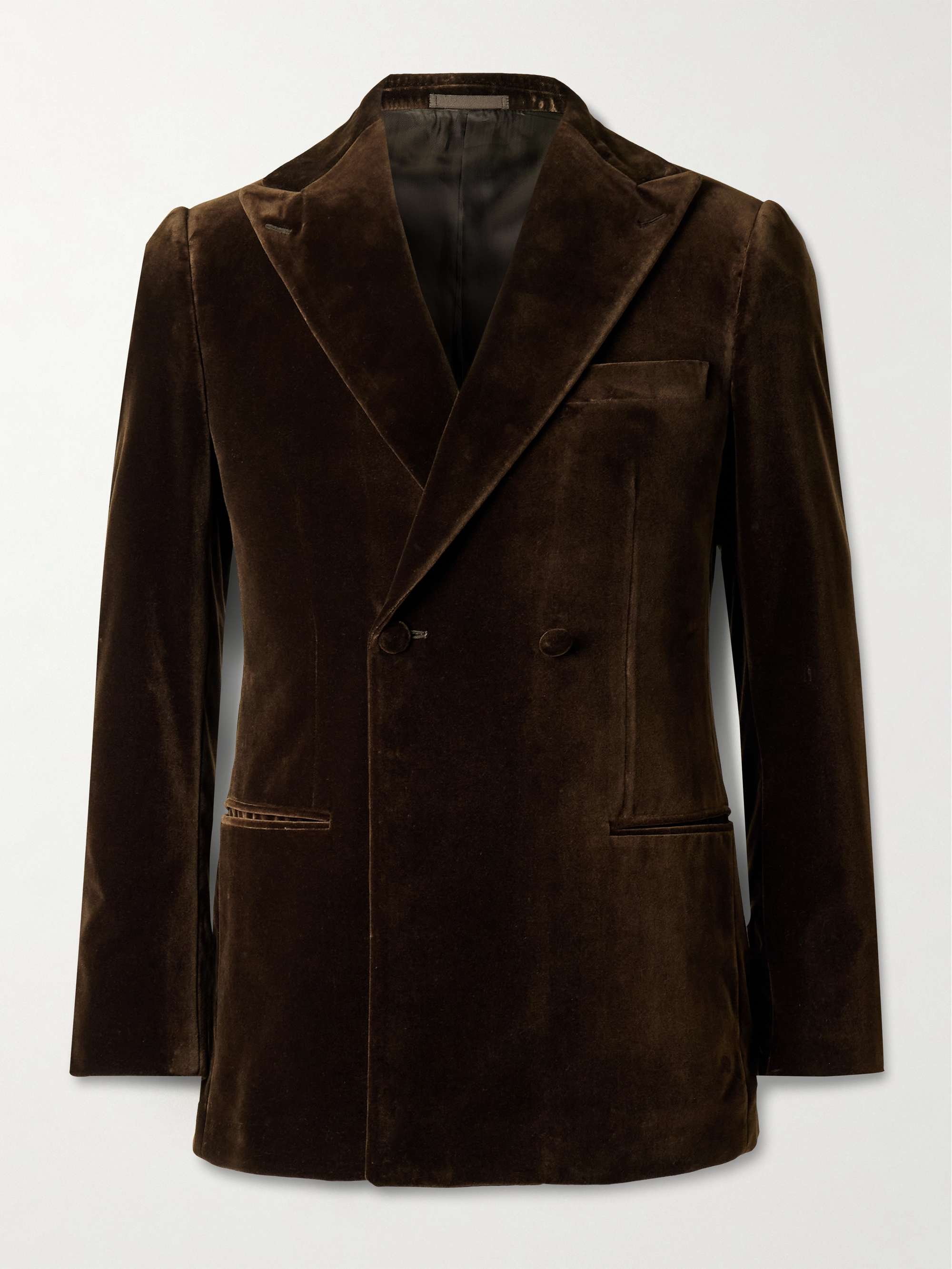 Double-Breasted Cotton-Velvet Tuxedo Jacket view