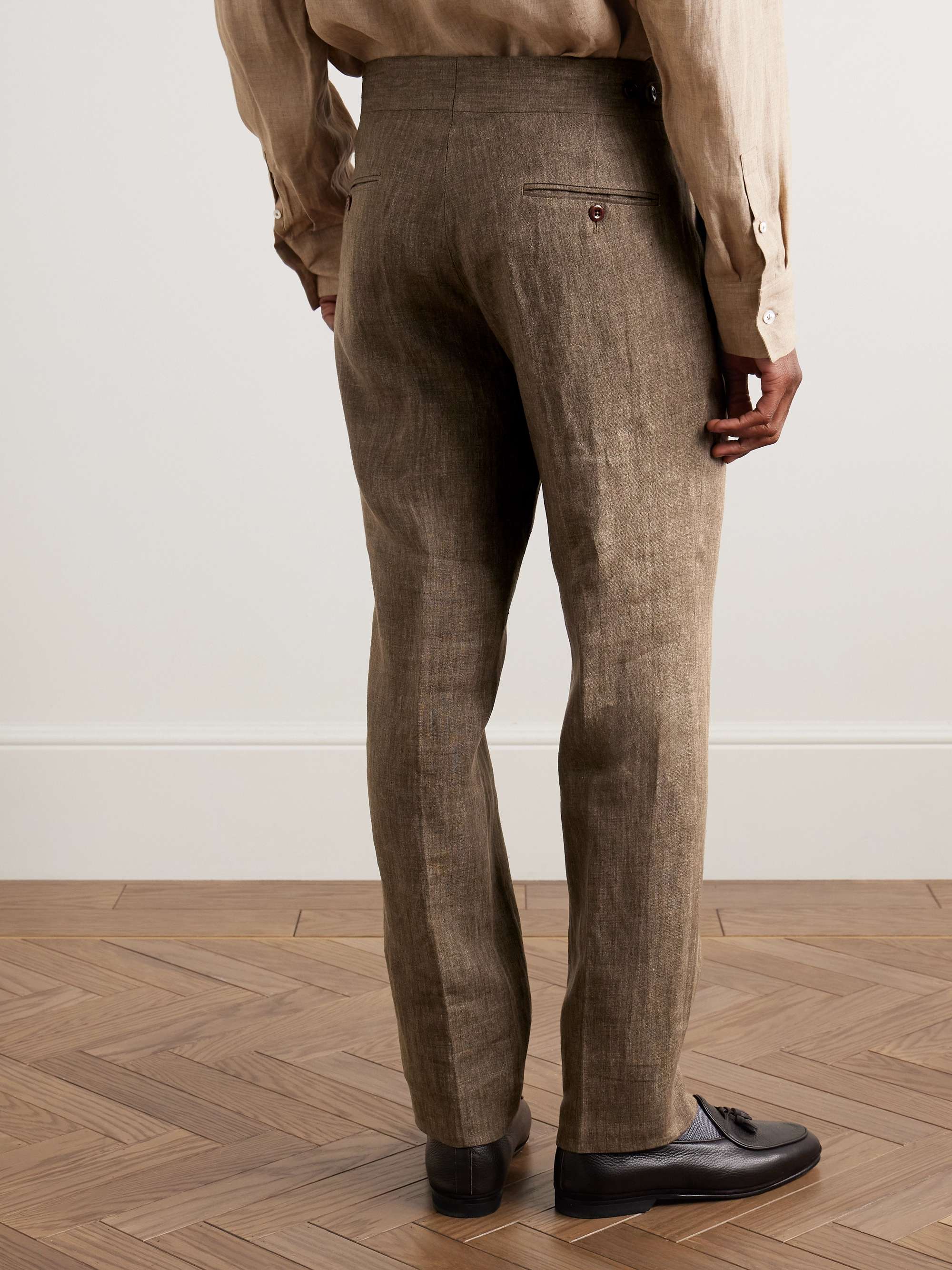 Genny Slim-Fit Linen Suit Trousers view