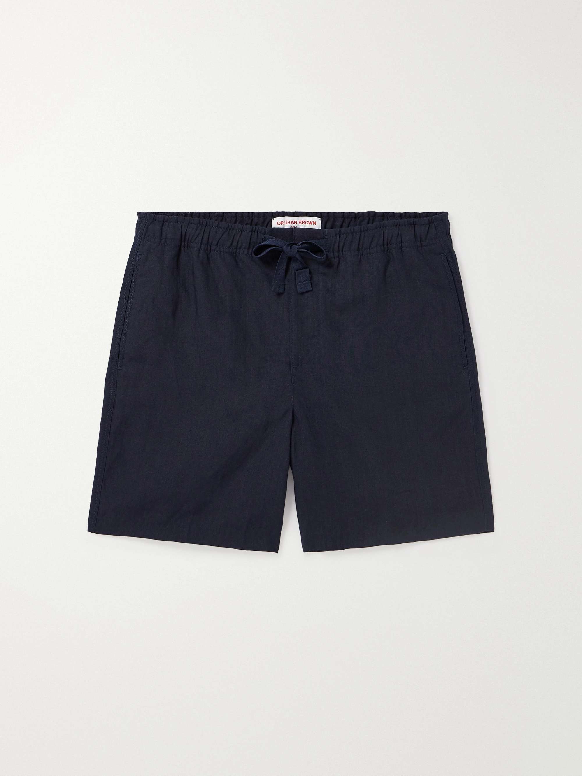 Alex Straight-Leg Linen Drawstring Shorts view