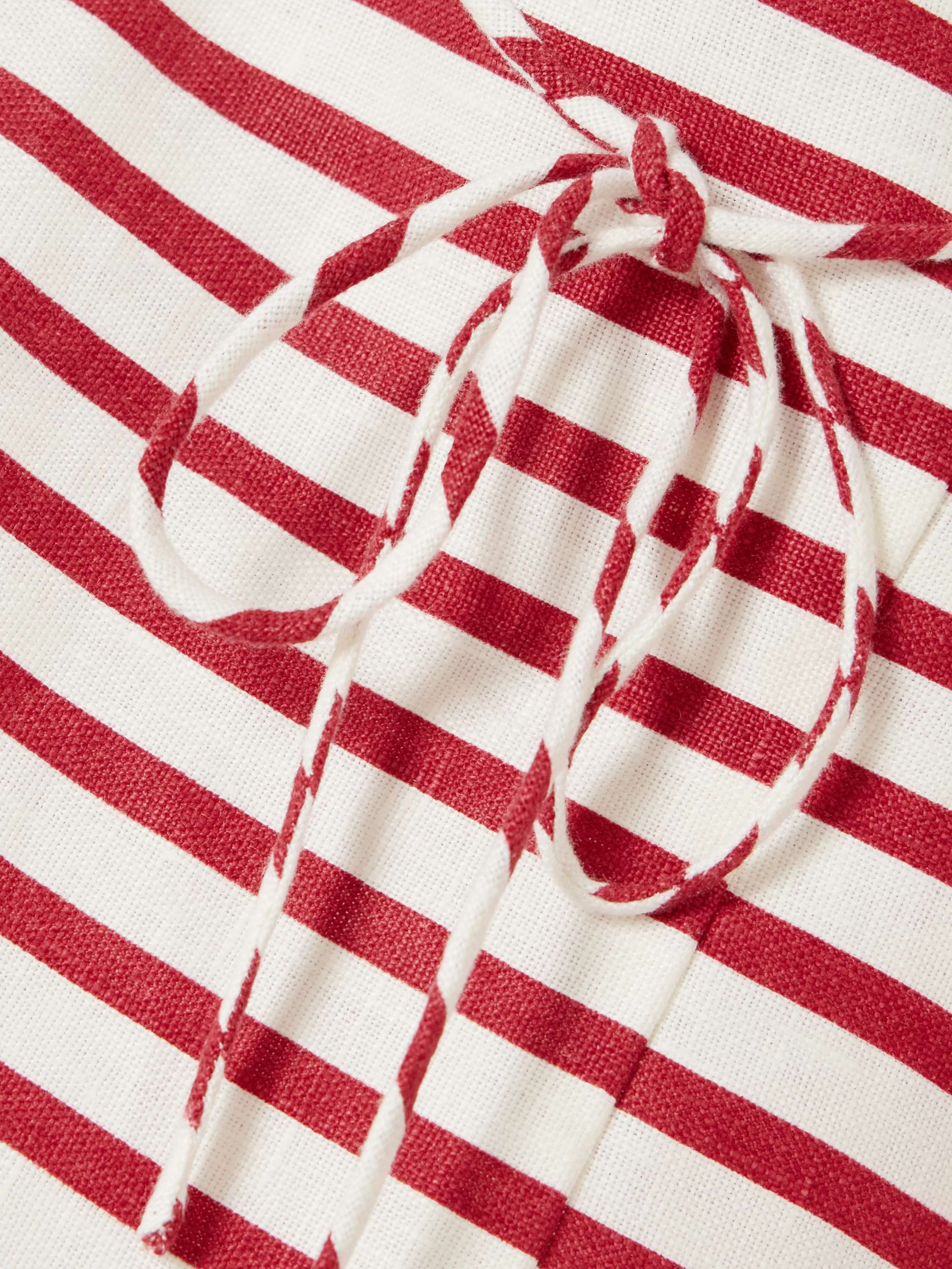 Kelly striped linen top view