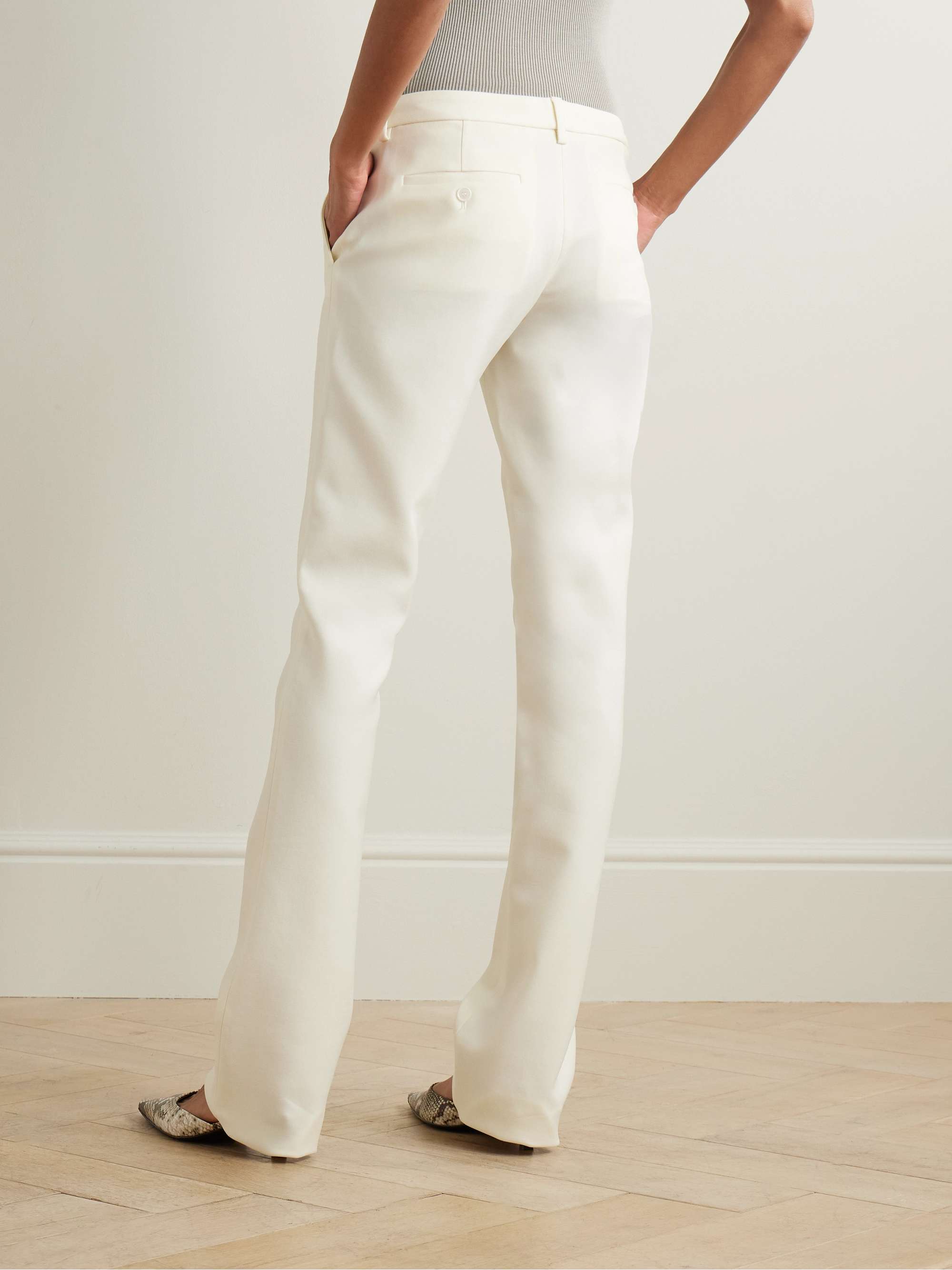 Wool-blend twill flared pants view