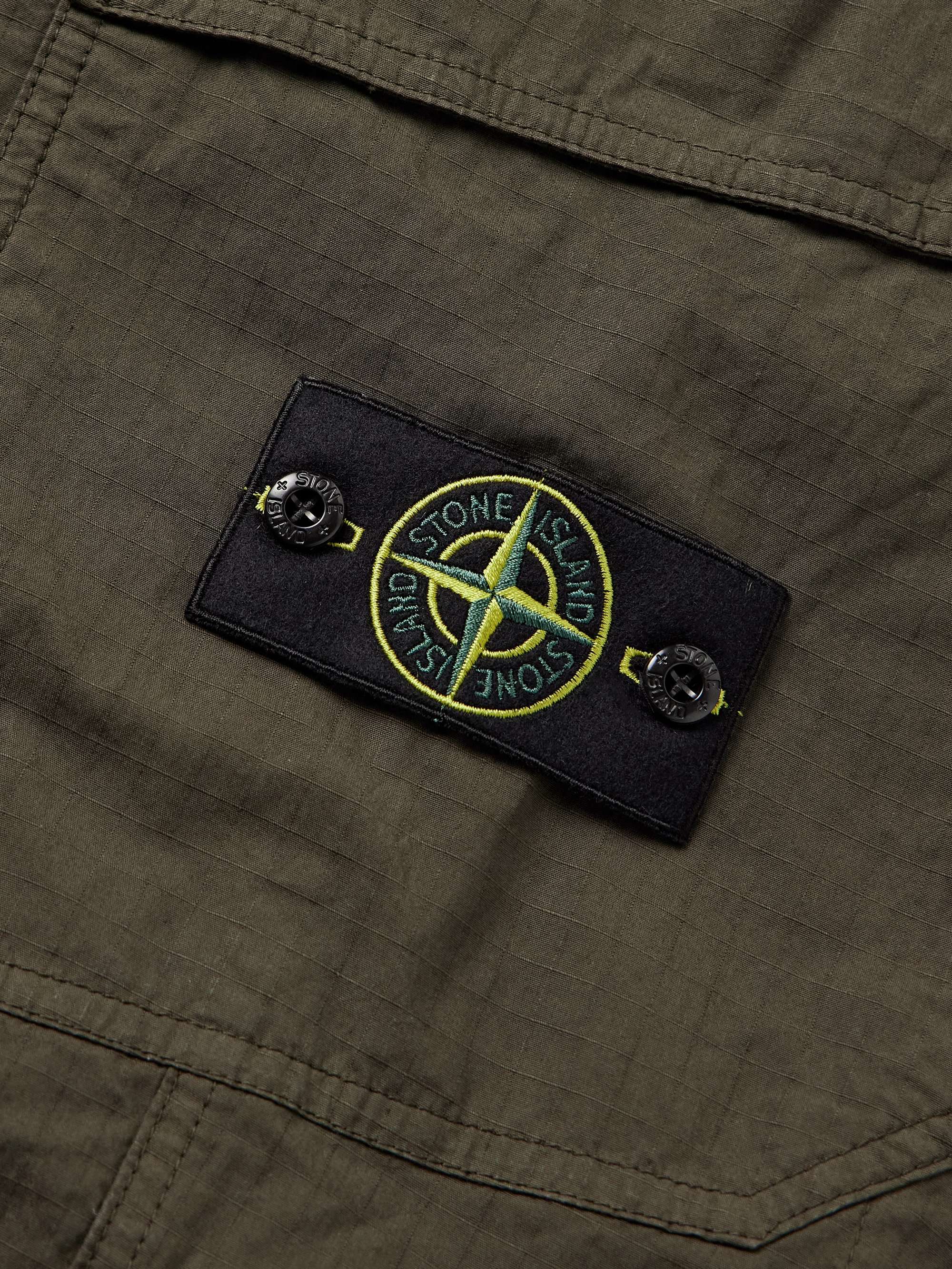 Garment-Dyed Cotton-Blend Ripstop Cargo Trousers view