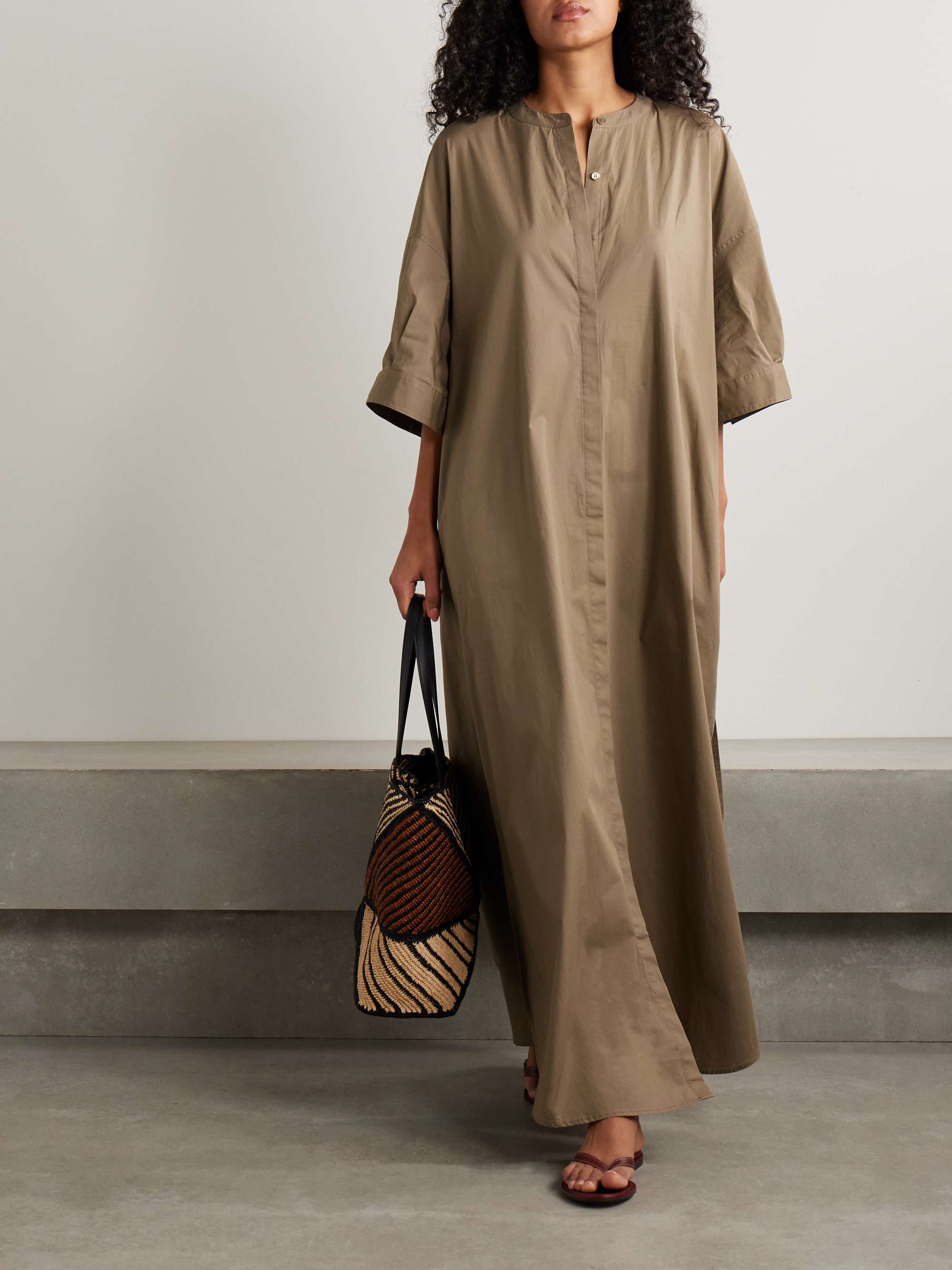 Enzo stretch-cotton poplin maxi shirt dress view