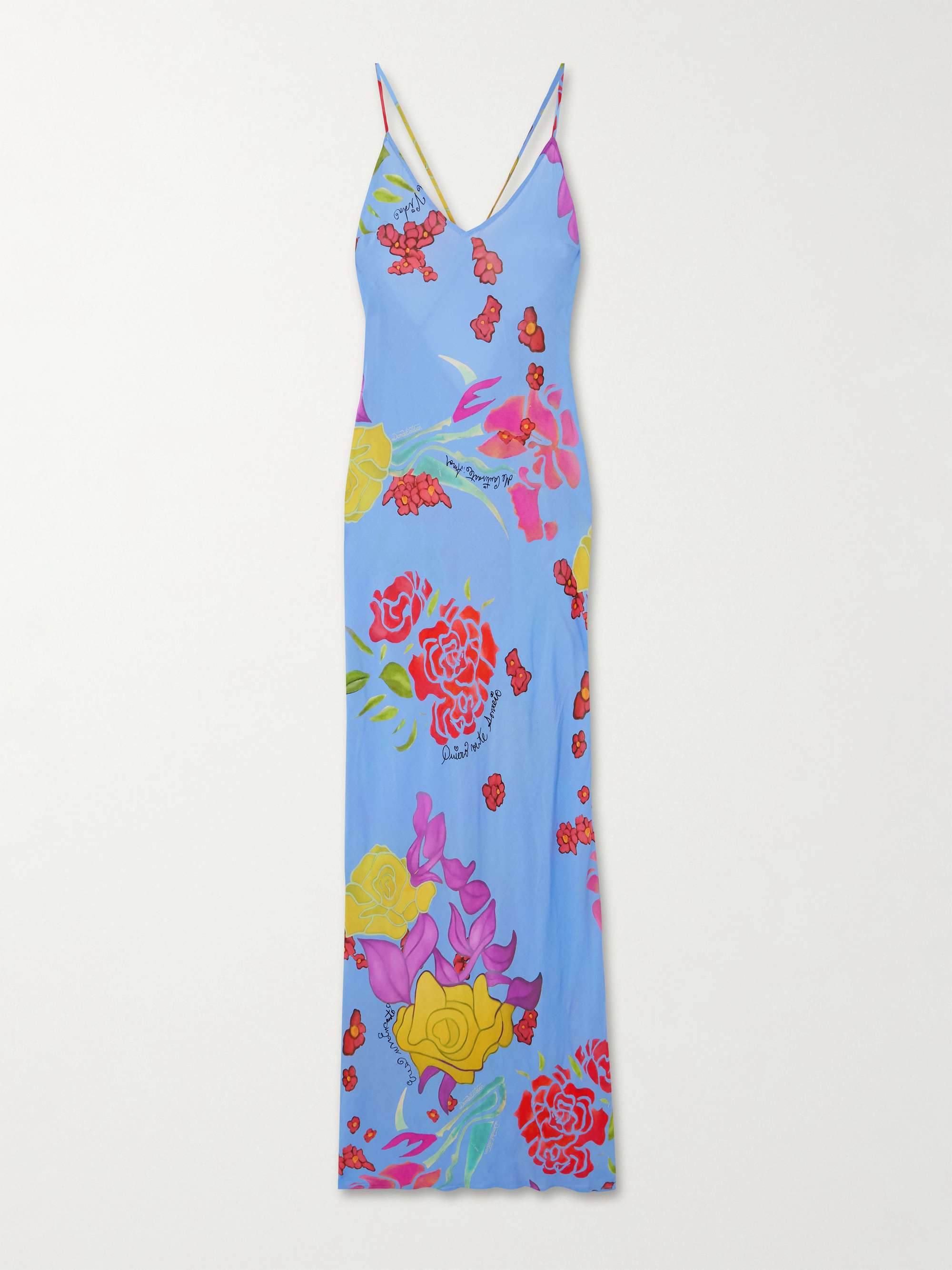 Cielo floral-print satin maxi dress view