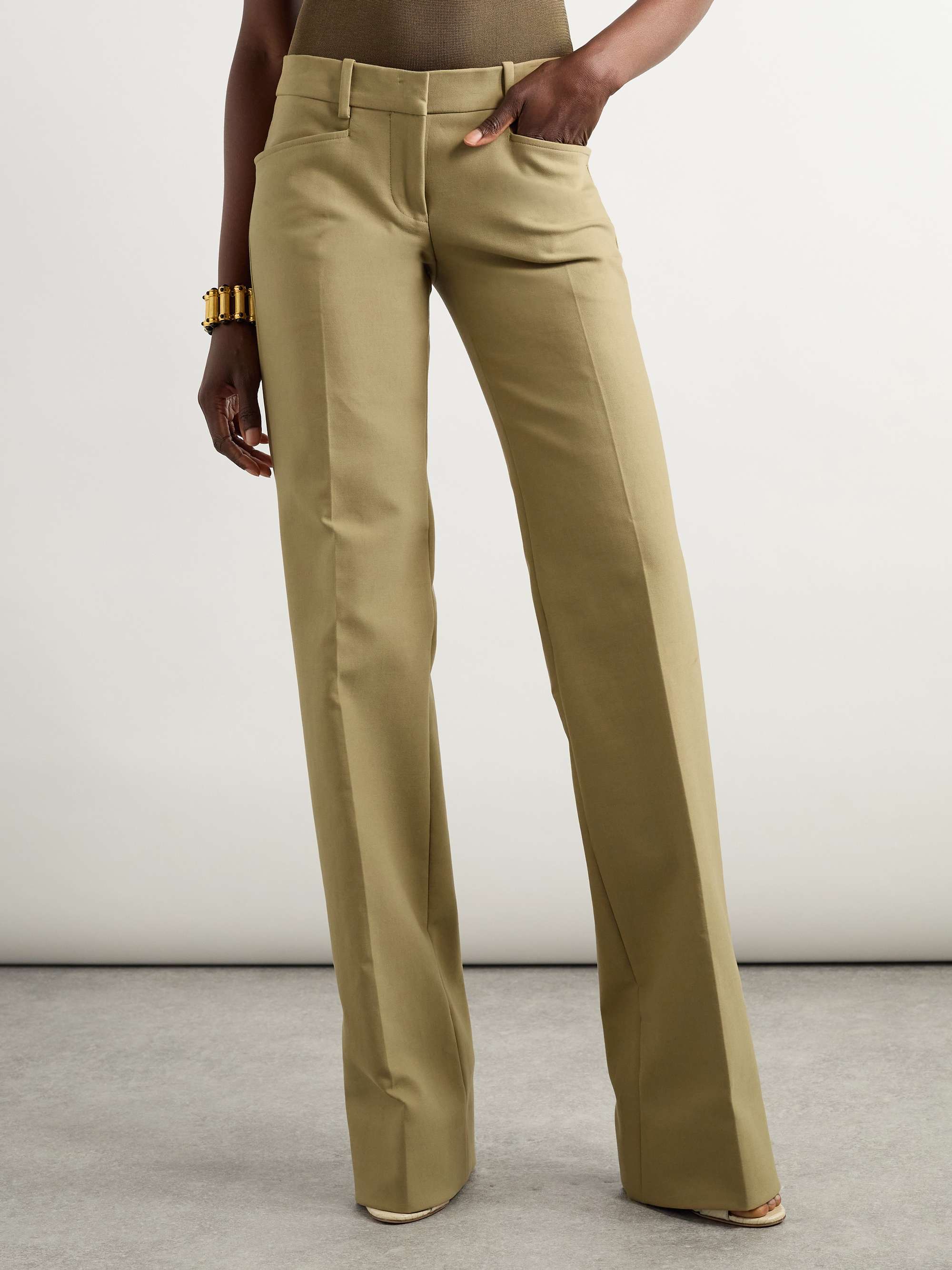 Straight-leg stretch-cotton trousers view