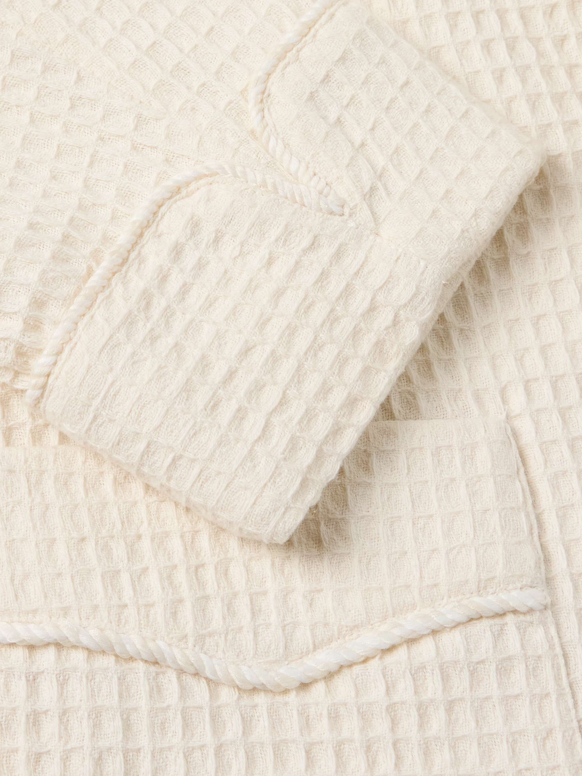 Shawl-Collar Embellished Waffle-Knit Cotton Blazer view