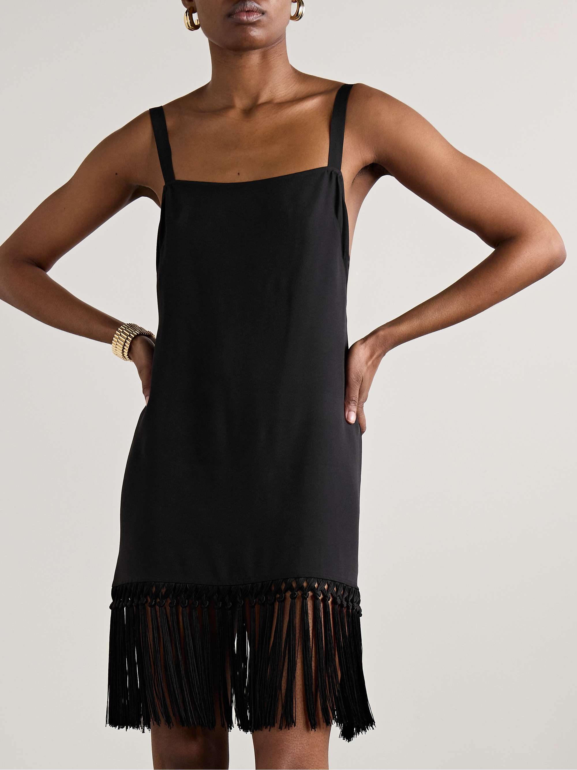 Palermo fringed crepe mini dress view