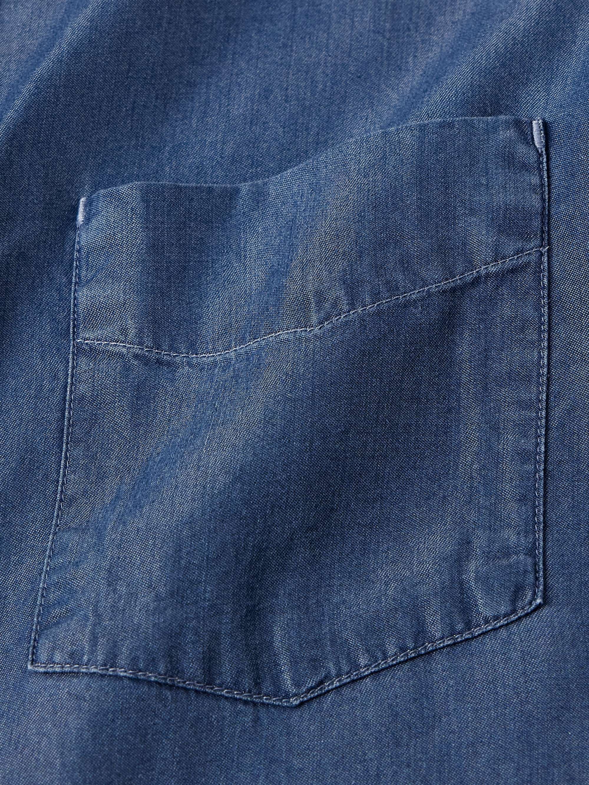 Bart Button-Down Collar Washed Lyocell-Chambray Shirt view