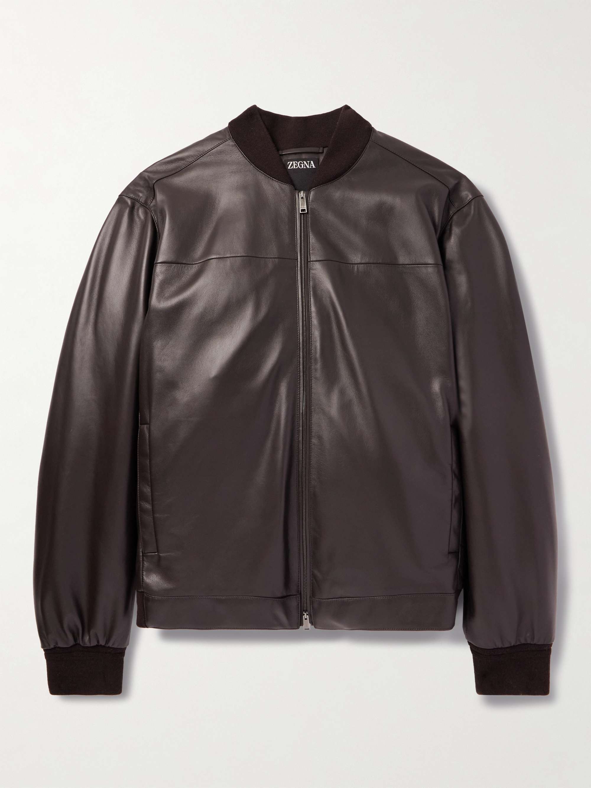 Slim-Fit Leather Jacket view