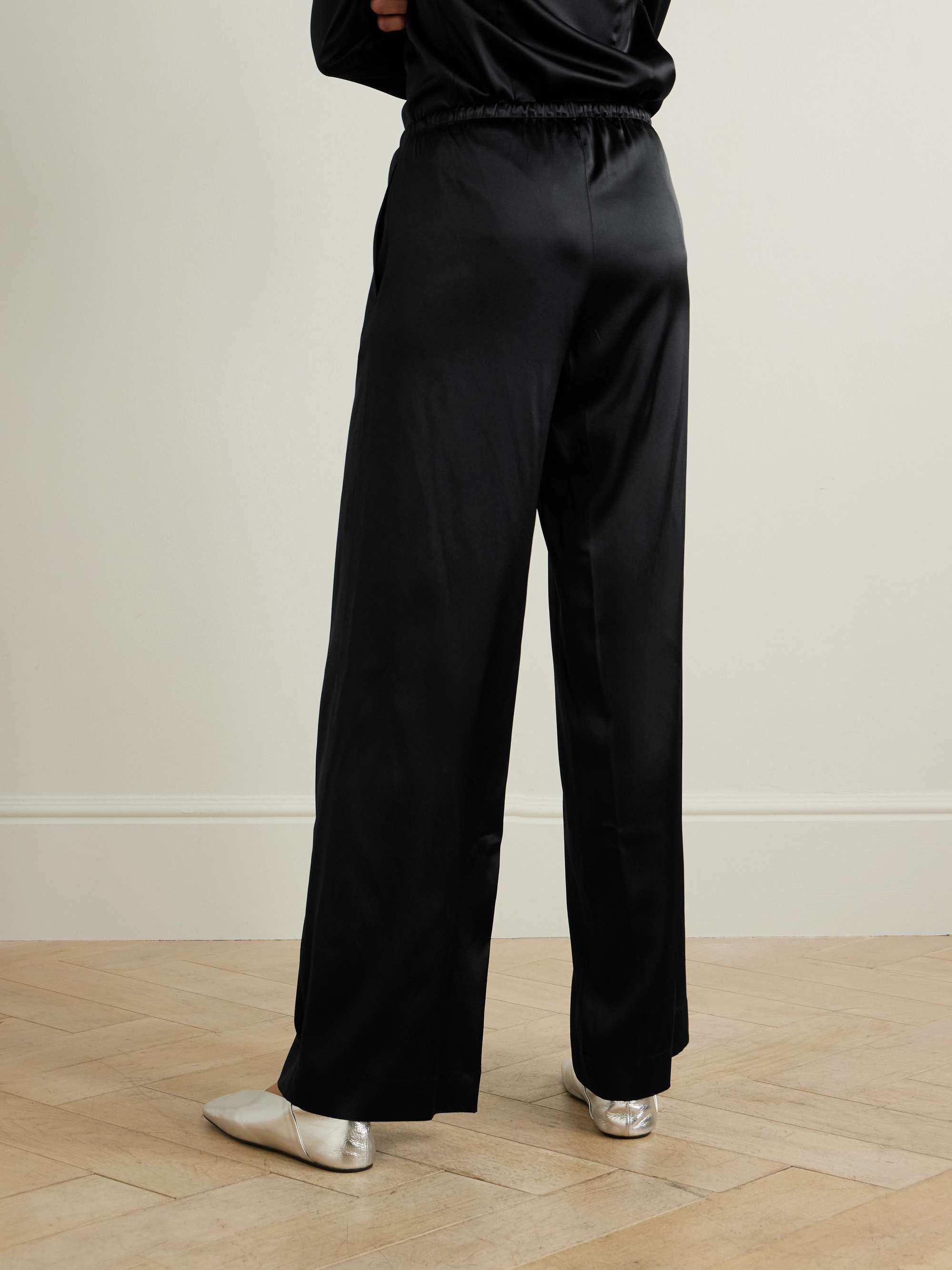 Brody silk-satin wide-leg pants view