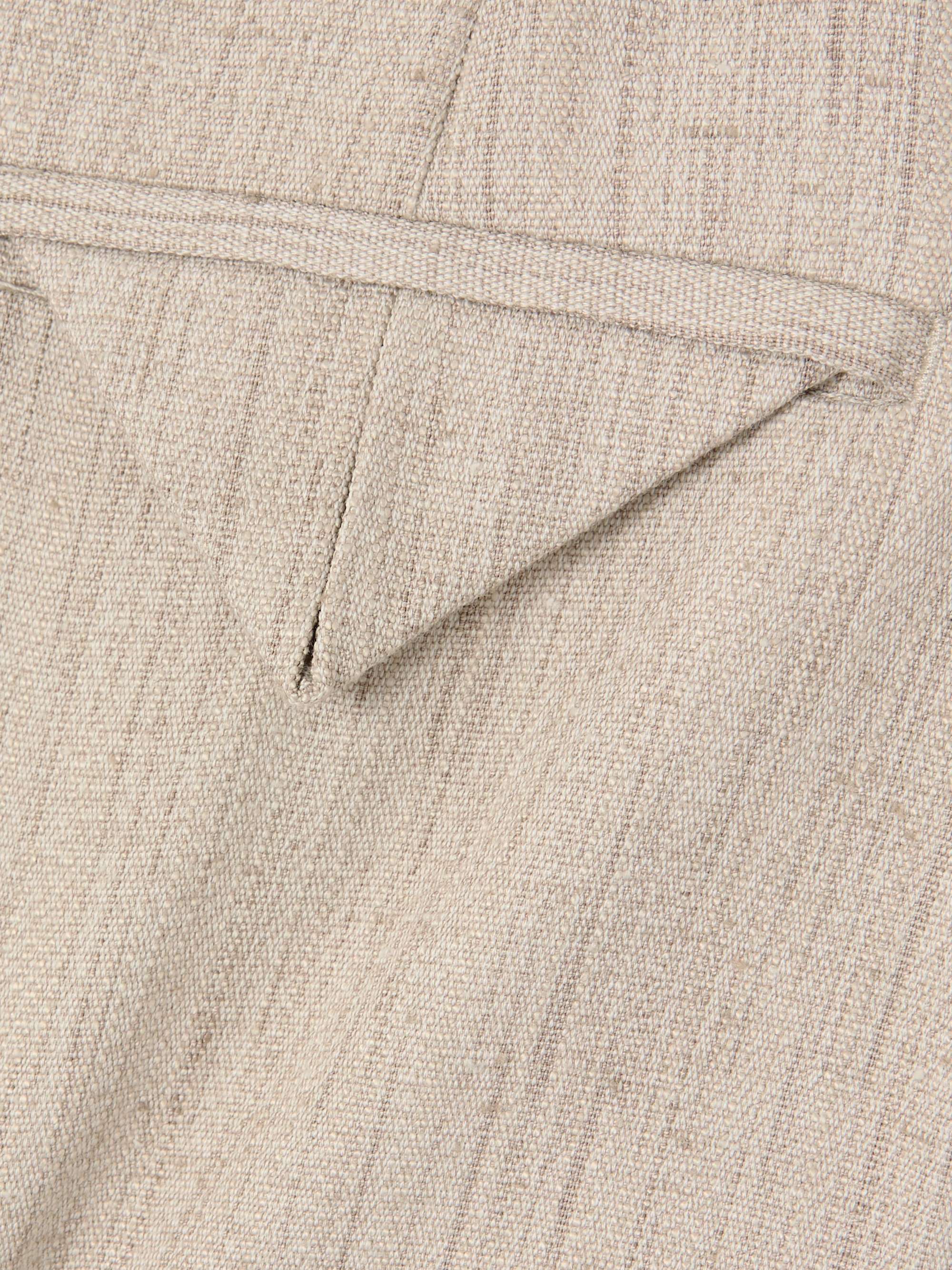Pleated canvas tapered pants view