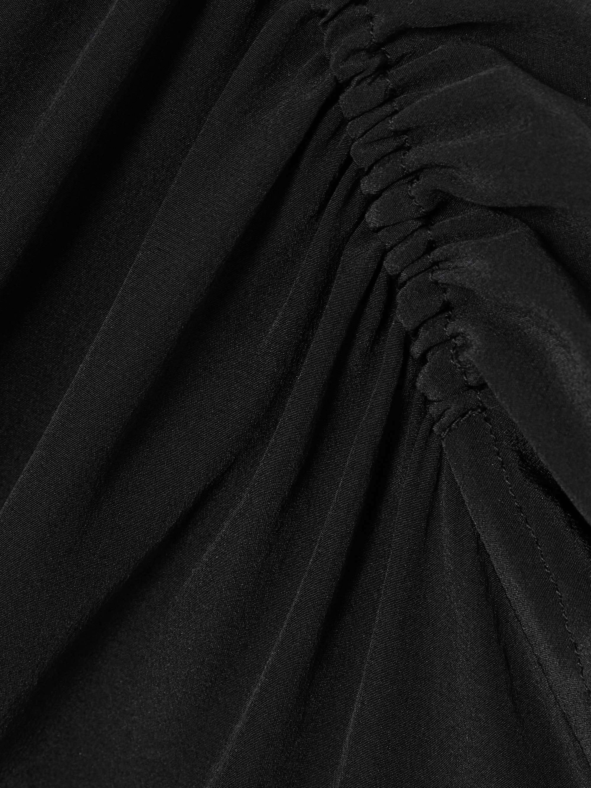 Gathered silk-voile blouse view