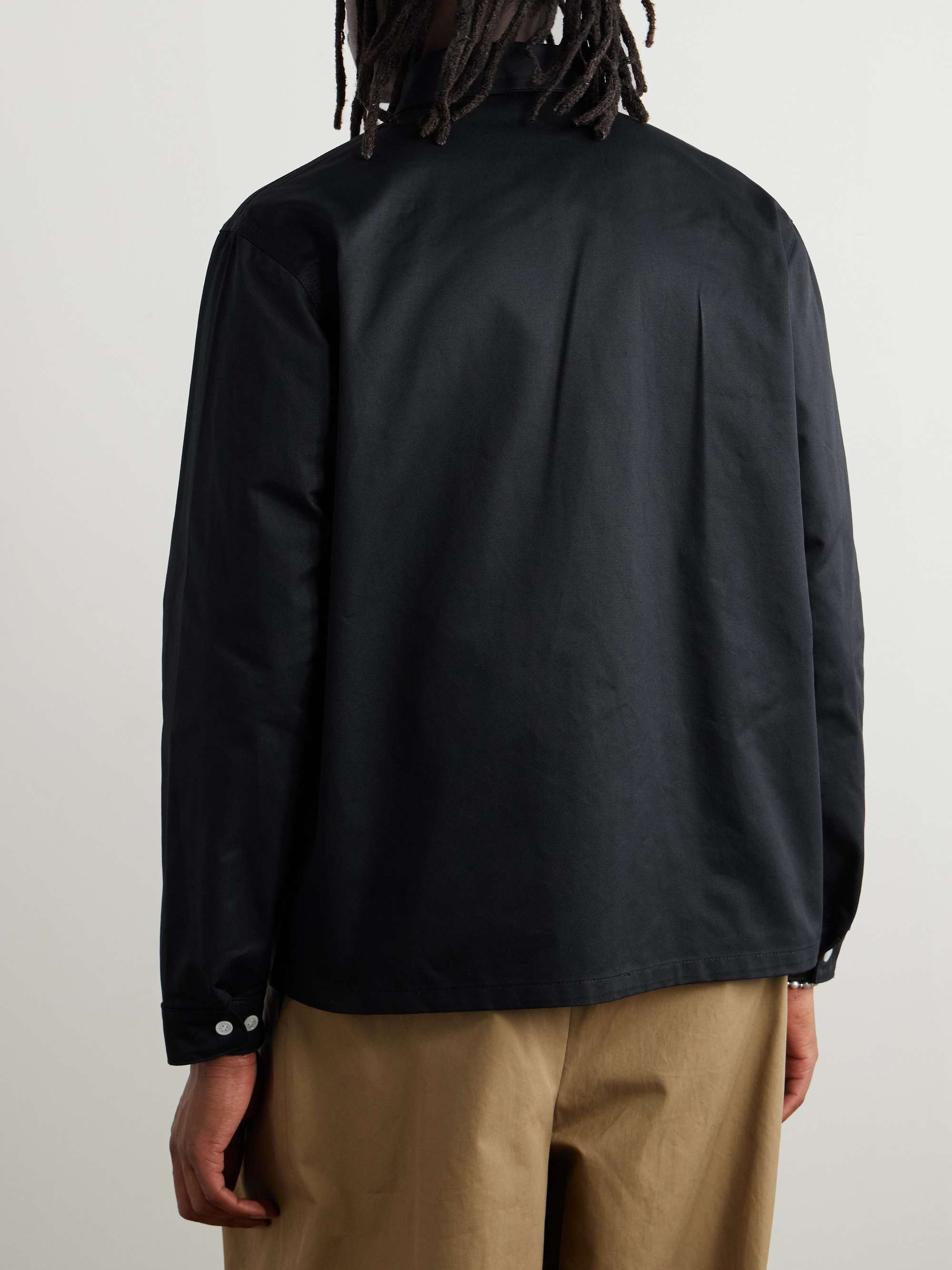 Logo-Embroidered Cotton-Gabardine Overshirt view