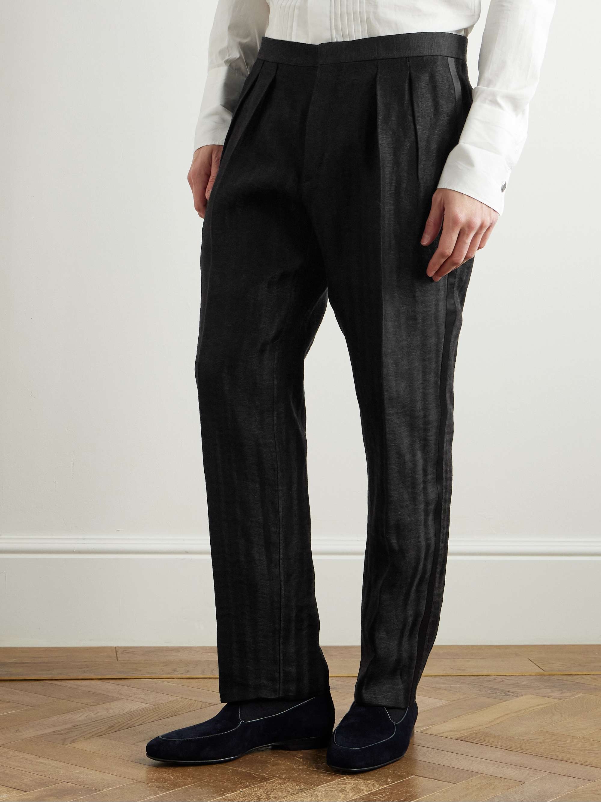 Tapered Faille Tuxedo Trousers view