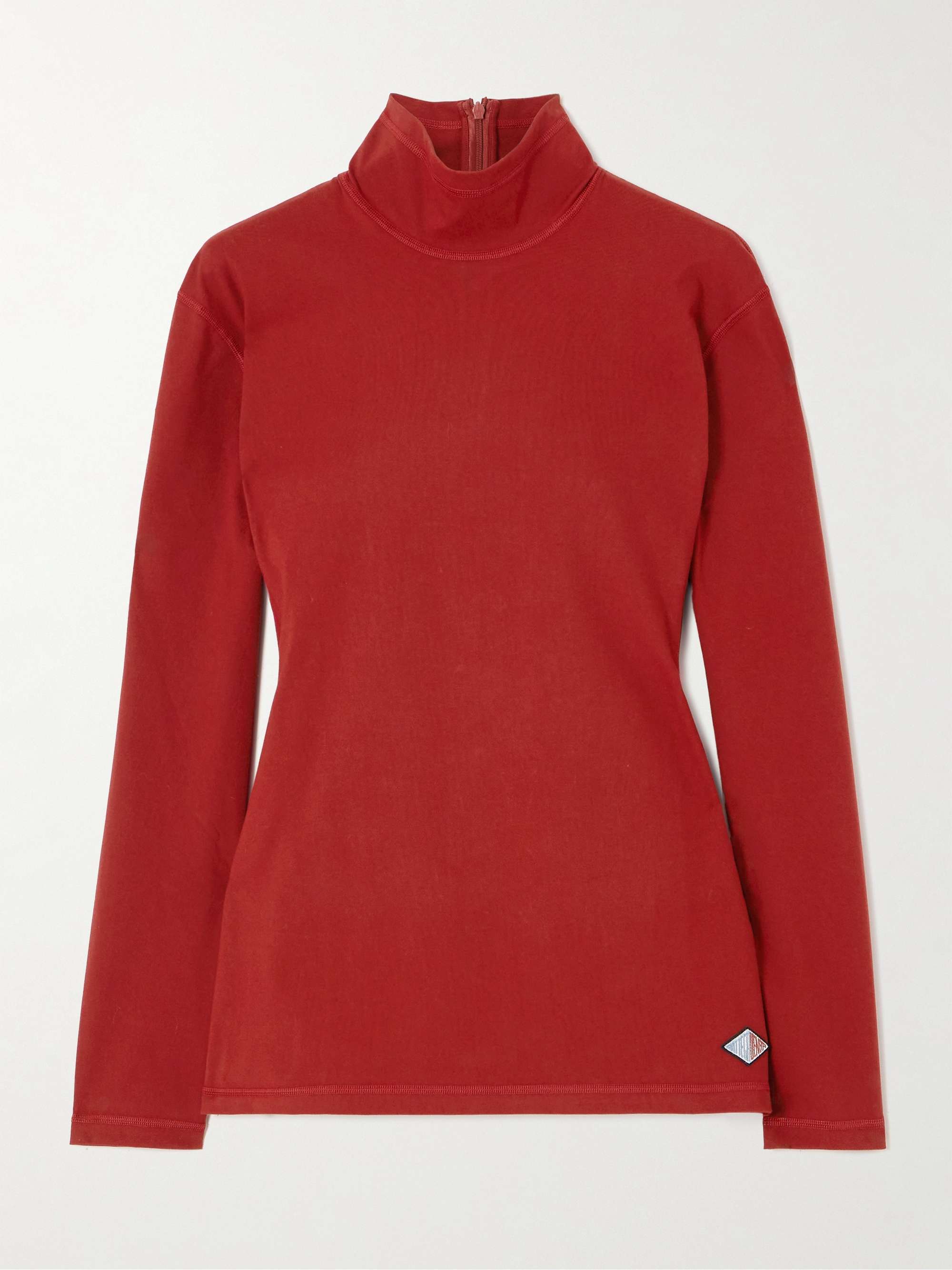 Appliquéd stretch-cotton jersey blouse view