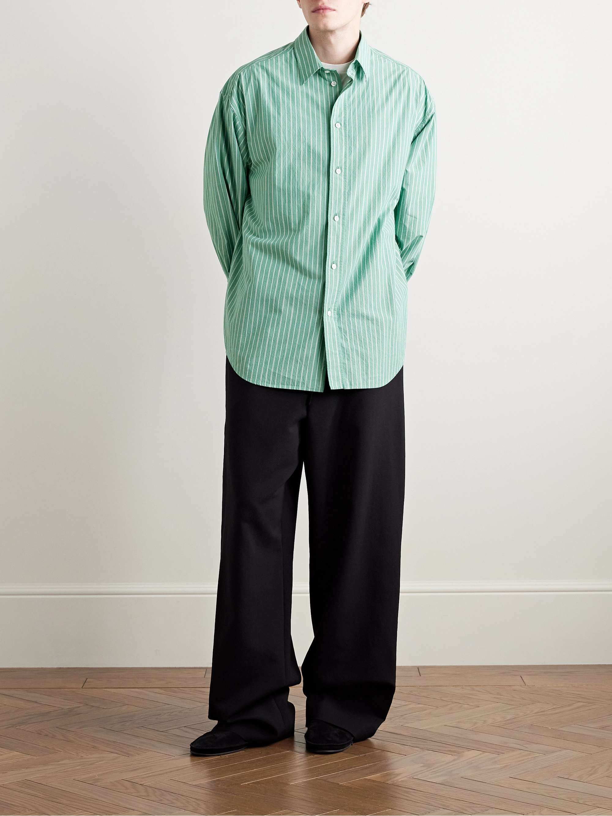Miller Striped Cotton-Poplin Shirt view