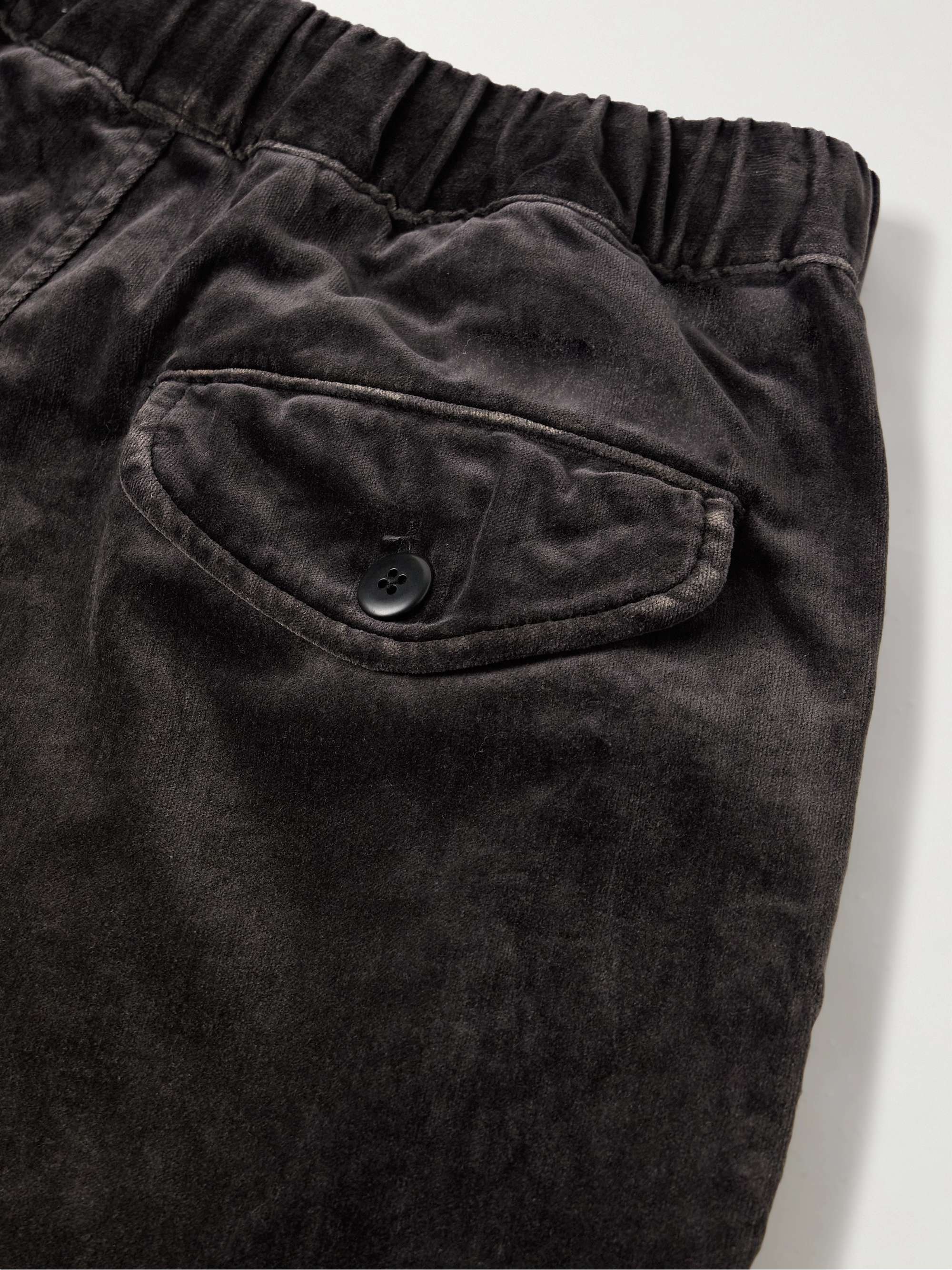 Casa Wide-Leg Cotton-Velvet Drawstring Trousers view
