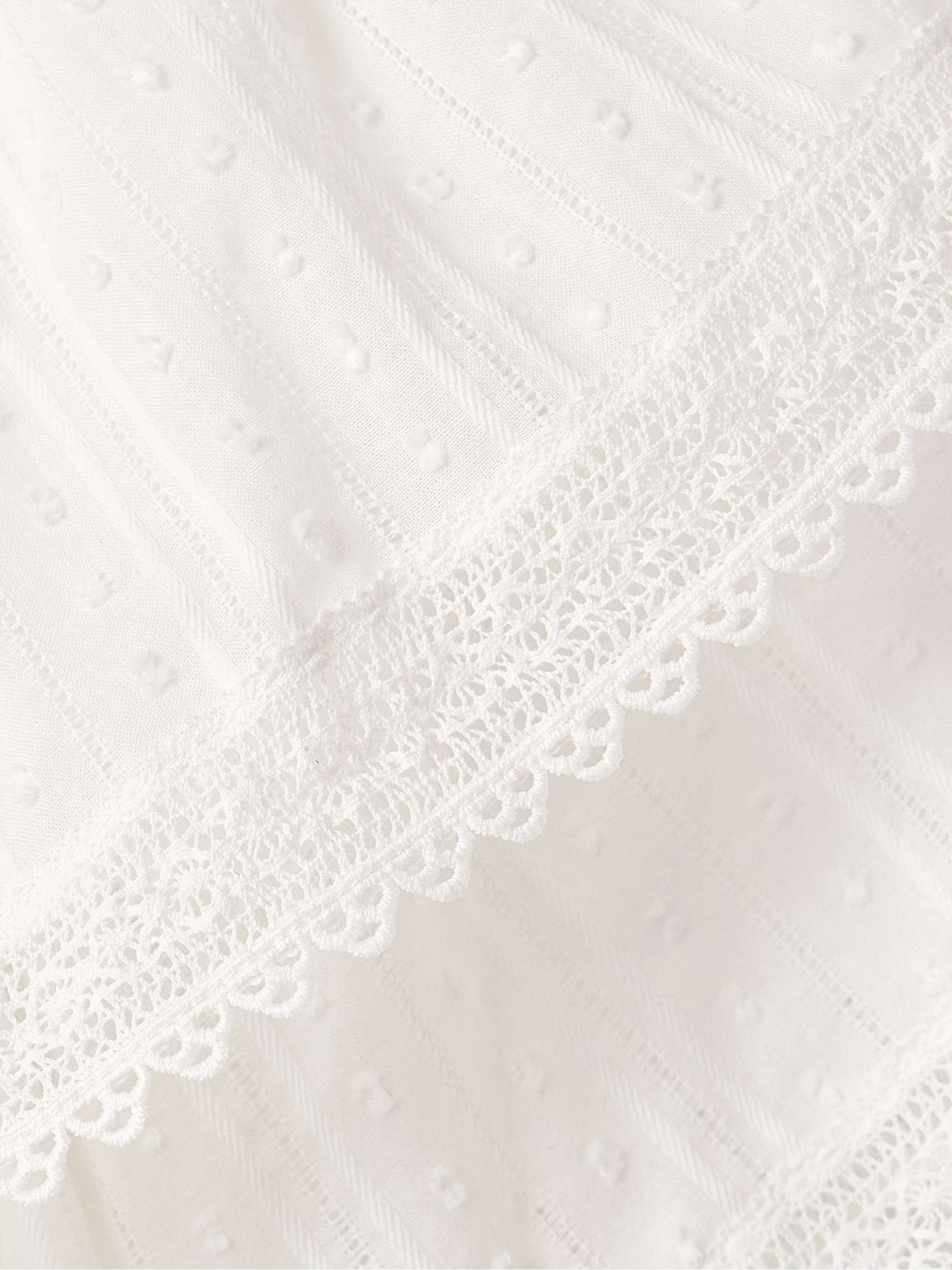 Cosenza ruffled crochet-trimmed fil coupé cotton-voile blouse view