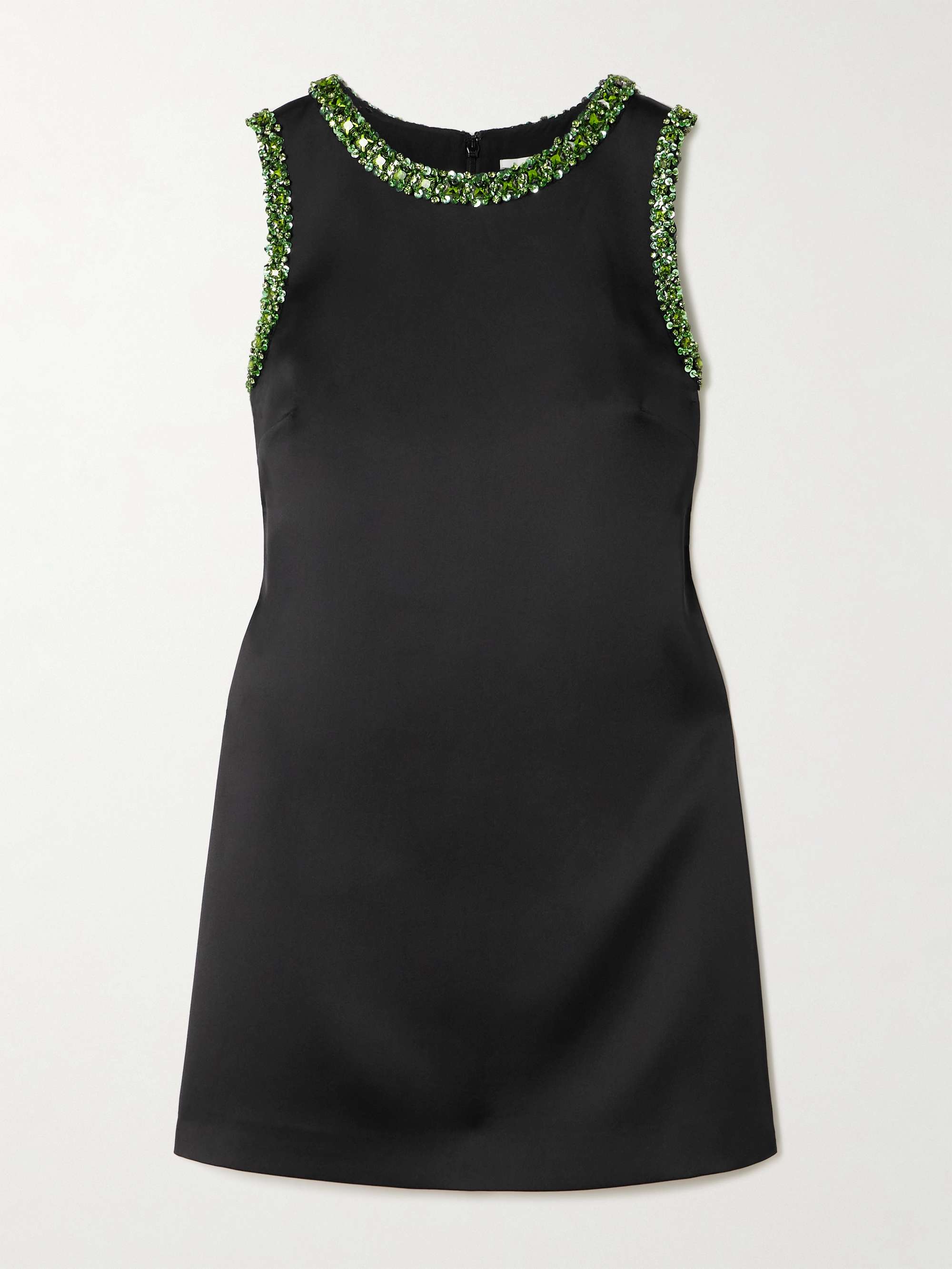 Embellished satin mini dress view