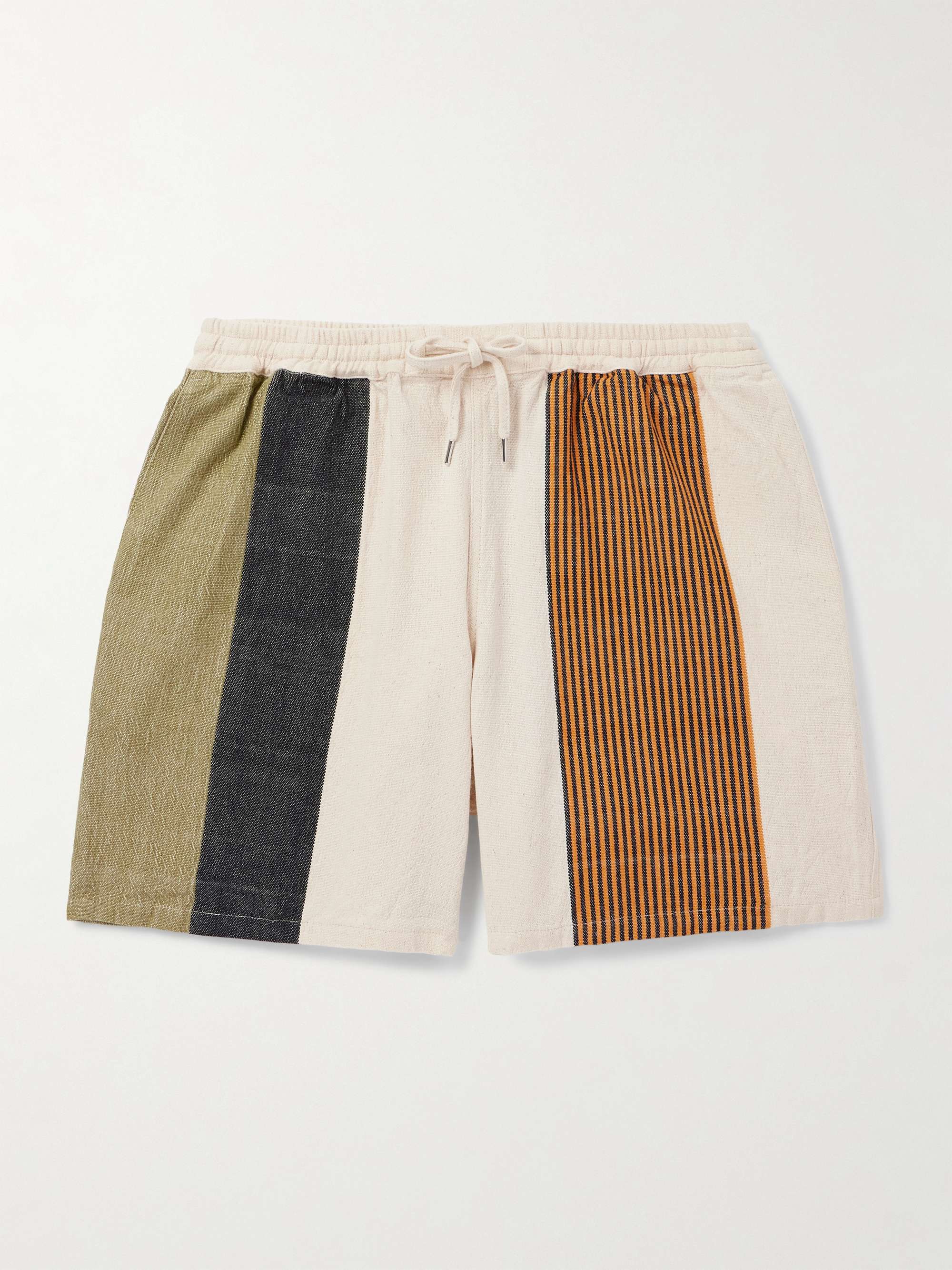 Volta Straight-Leg Striped Cotton Drawstring Shorts view