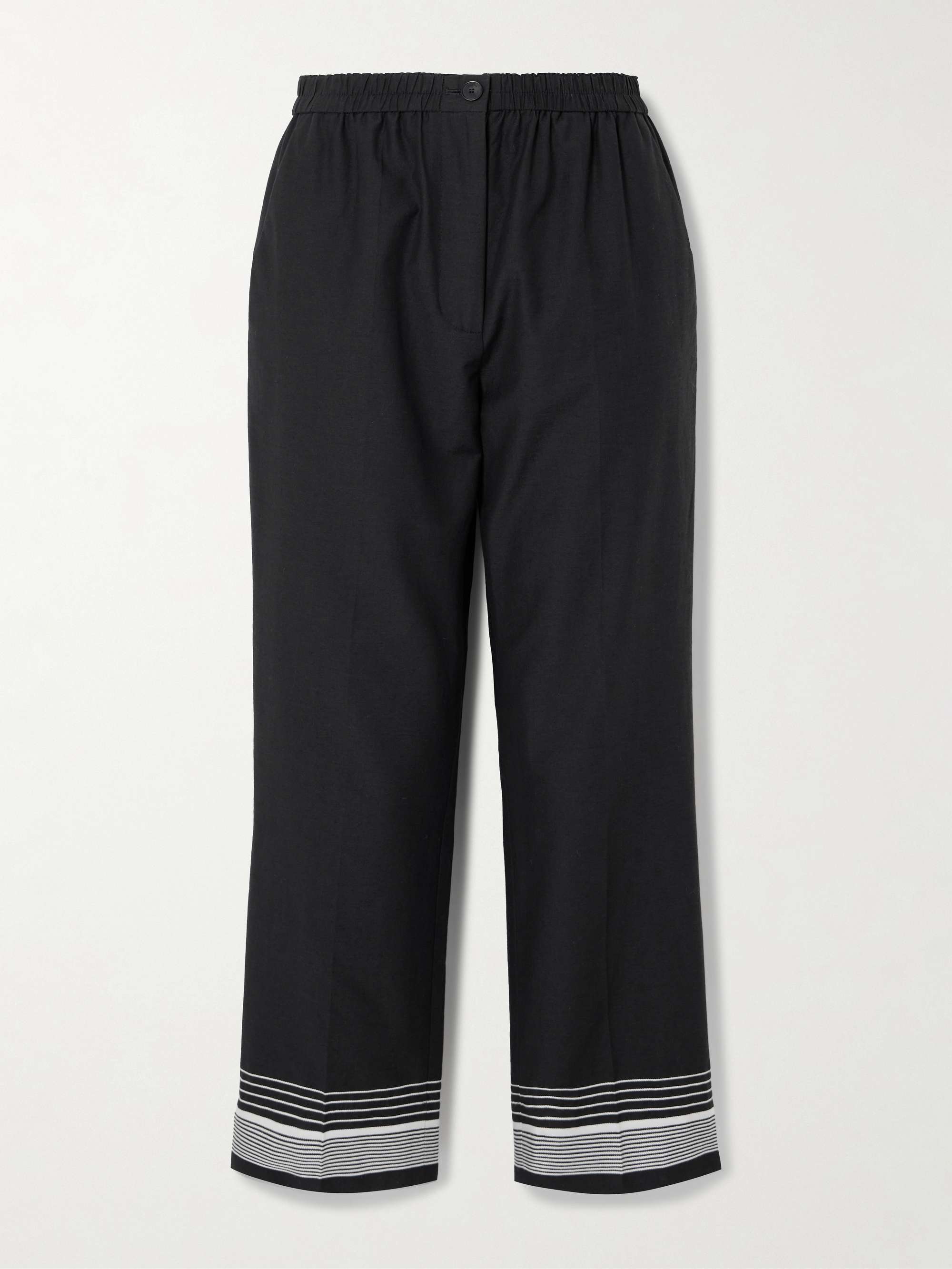 Tottenham cropped embroidered cotton-blend straight-leg pants view