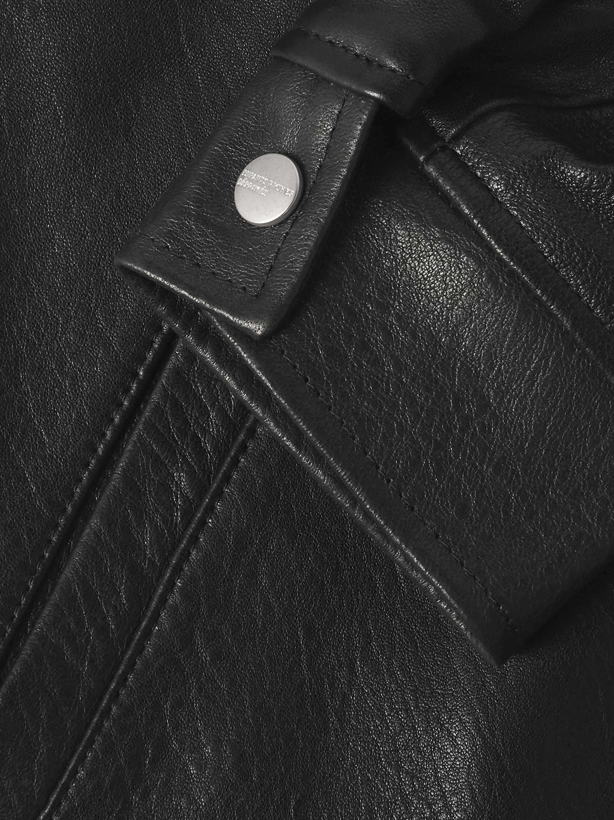 Cropped Textured-Leather Jacket view